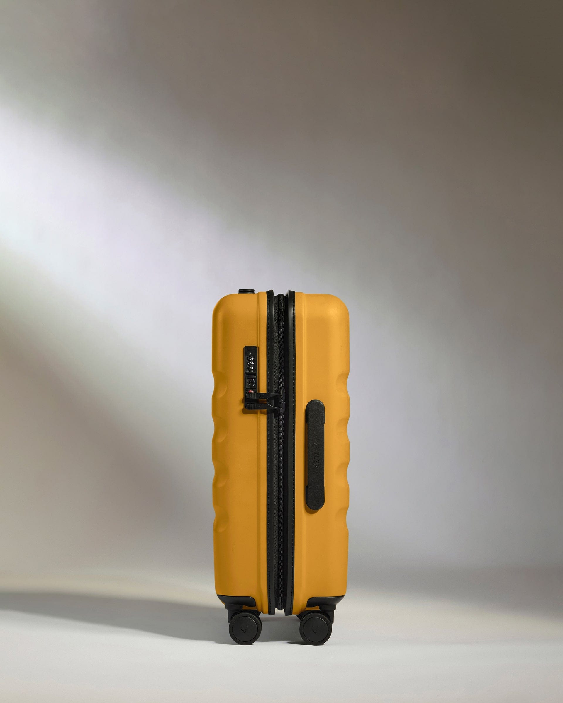 Antler Luggage -  Cabin Suitcase in Mustard Yellow - Icon Stripe - Hard Suitcase - Standard Cabin Icon Stripe Cabin in Dark Yellow | Lightweight & Hard Shell Suitcase | Cabin Bag