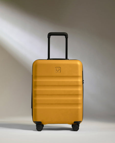 Antler Luggage -  Cabin Suitcase in Mustard Yellow - Icon Stripe - Hard Suitcase - Standard Cabin Icon Stripe Cabin in Dark Yellow | Lightweight & Hard Shell Suitcase | Cabin Bag