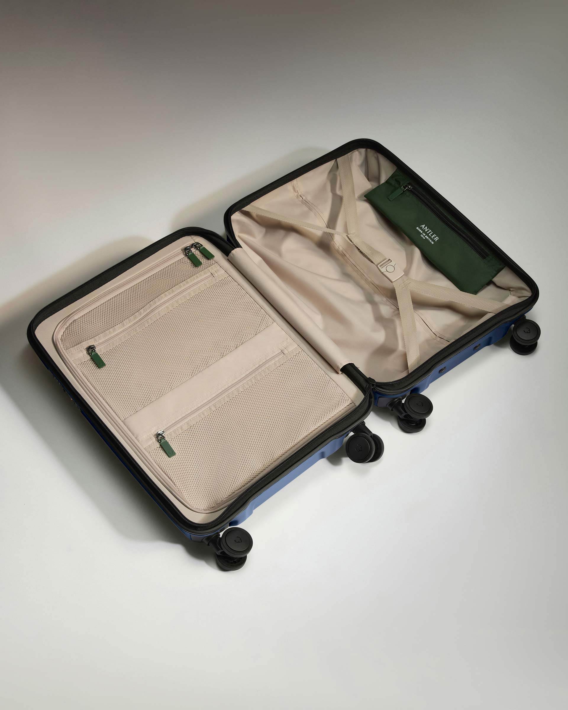 Antler Luggage -  Cabin Suitcase in Ocean Blue - Icon Stripe - Hard Suitcase - Standard Cabin Cabin Suitcase in Blue - Icon Stripe | Lightweight & Hard Shell Suitcase