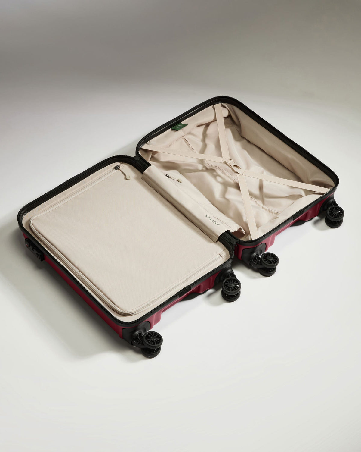 Antler Luggage -  Cabin Suitcase in Rich Red - Logo - Hard Suitcase - Standard Cabin Cabin Suitcase Red - Logo | Lightweight Hard Shell Luggage