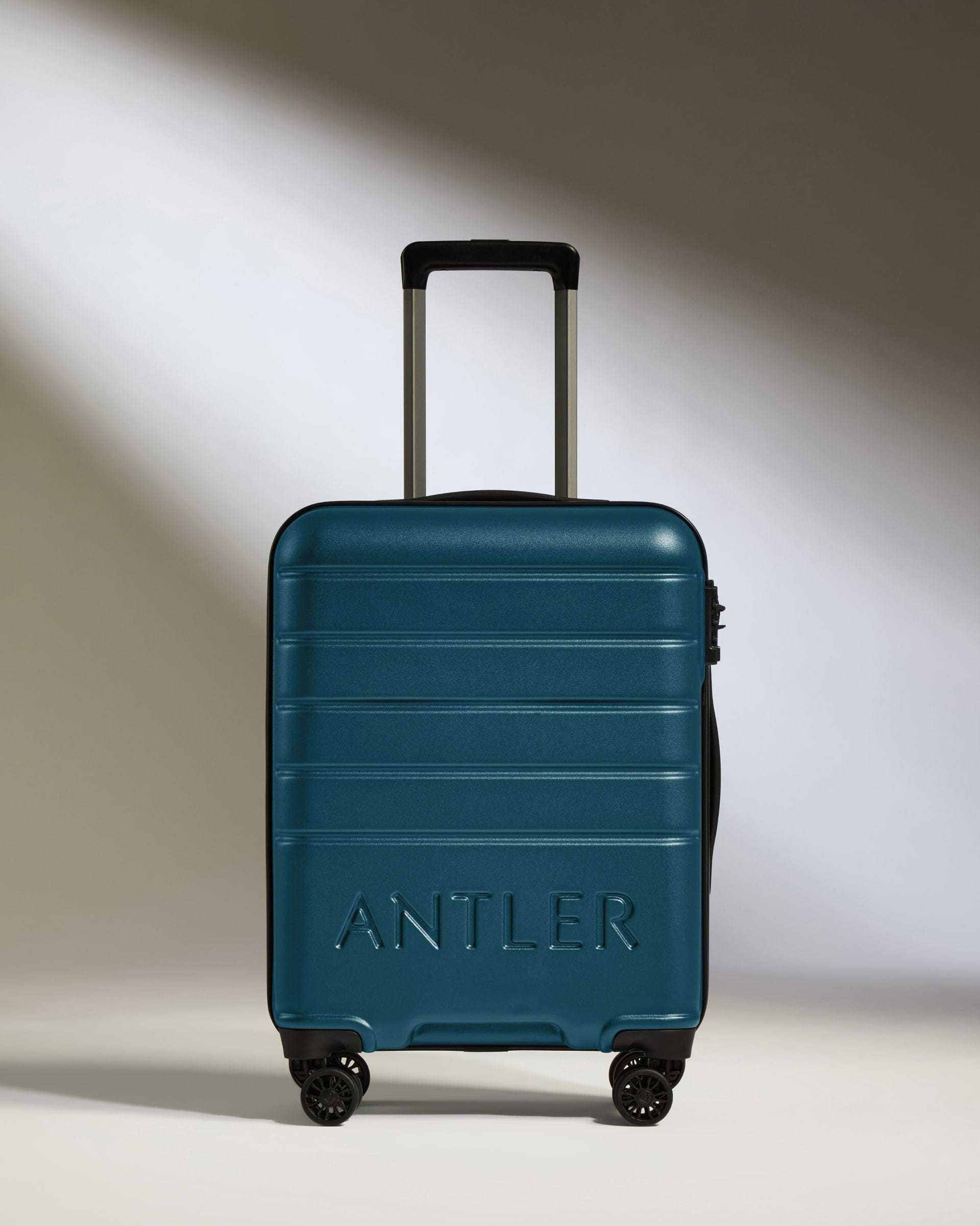 Antler Luggage -  Cabin Suitcase in Soft Blue - Logo - Hard Suitcases Cabin Suitcase Soft Blue - Logo | Lightweight Hard Shell Luggage