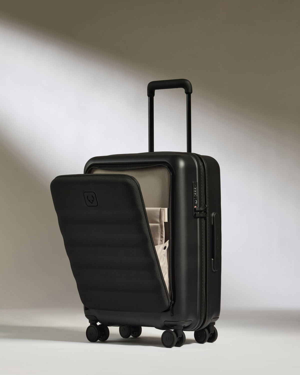 Cabin with Pocket Suitcase in Black - Icon Stripe | Hard Suitcase ...
