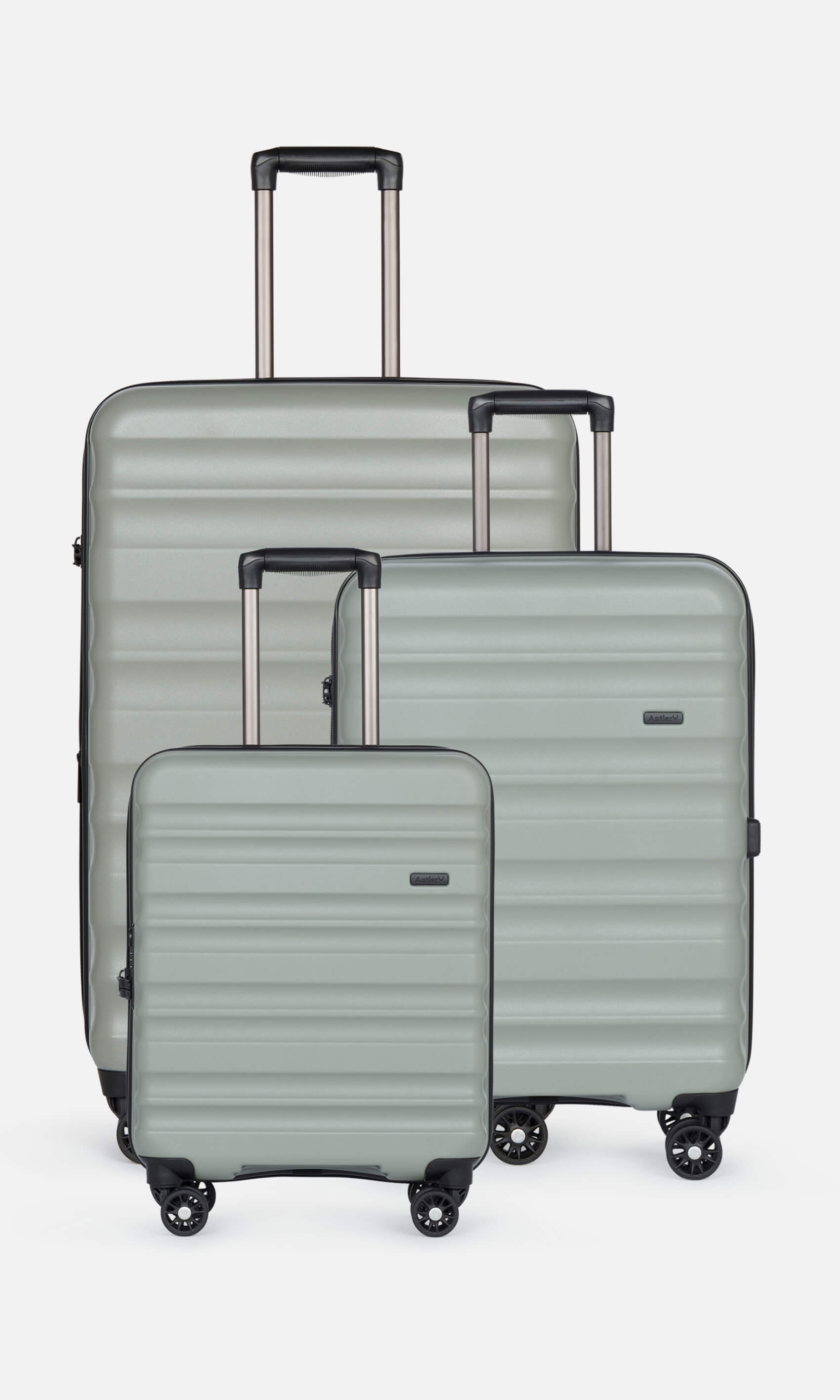 Clifton Set of 3 Suitcases Sage Green Hard Suitcase Antler UK