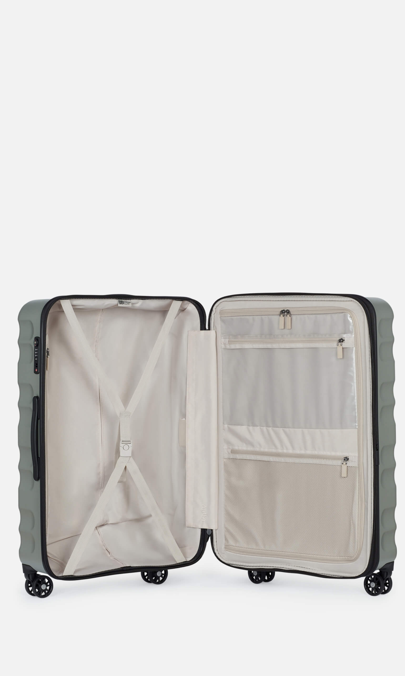 Antler Luggage -  Clifton set in sage - Hard Suitcases Clifton Set of 3 Suitcases Sage (Green) | Hard Suitcase | Antler UK