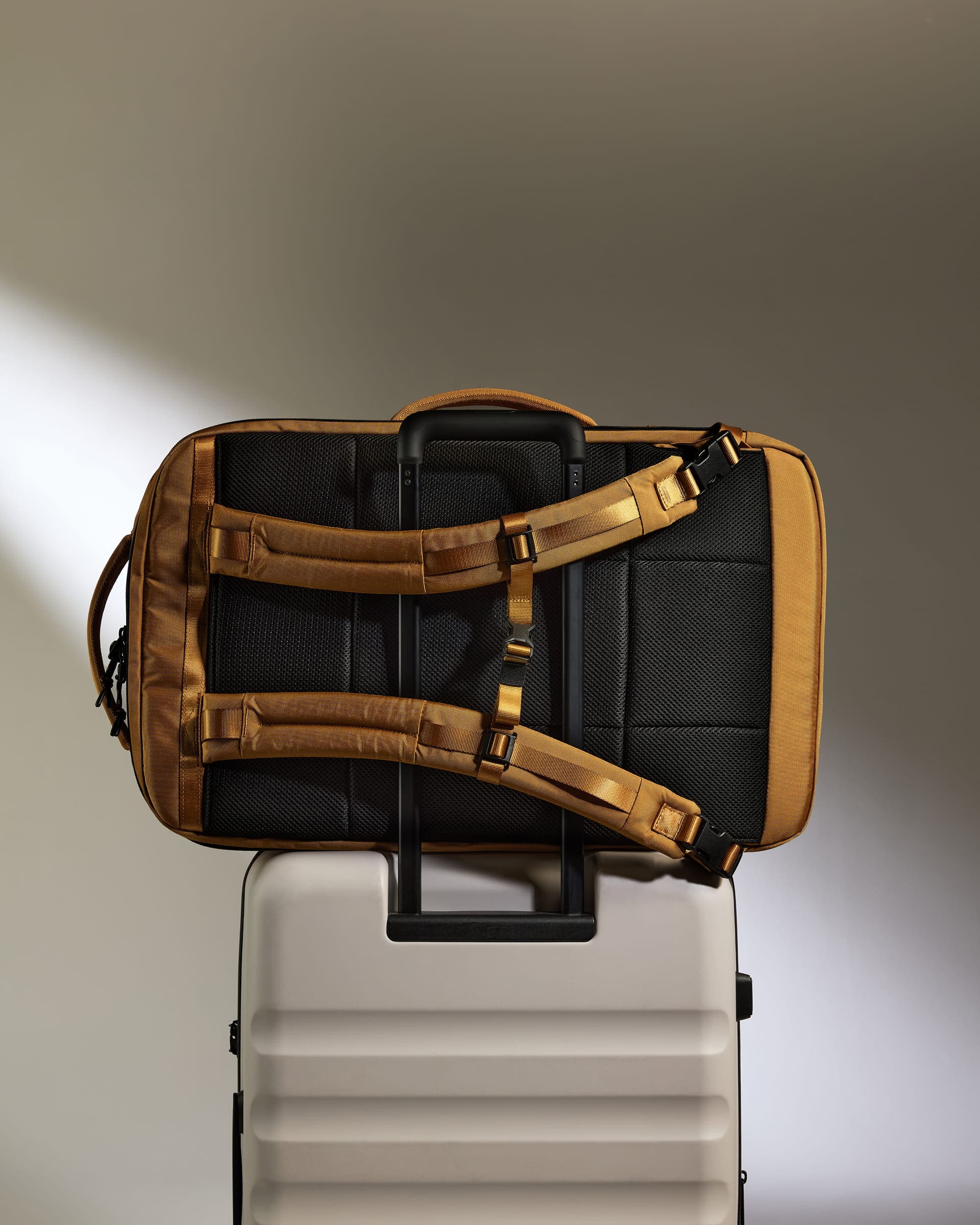 Antler Luggage -  Discovery 60L Hybrid Duffle Backpack in Mustard Yellow - Backpack | Large Discovery 60L Backpack in Yellow | Rucksacks & Travel Bags