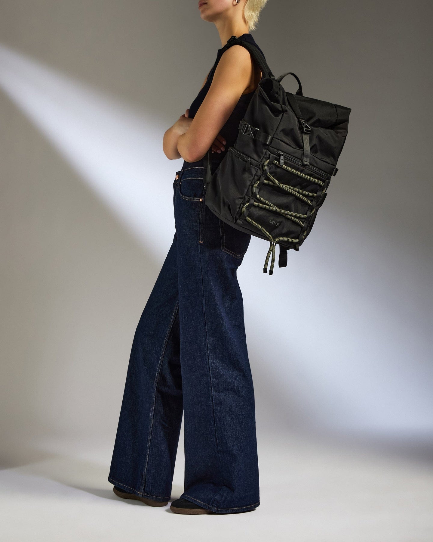 Antler Luggage -  Discovery Roll Top Backpack in Carbon Black - Backpack Discovery Roll Top Backpack in Carbon Black | Rucksacks & Travel Bags