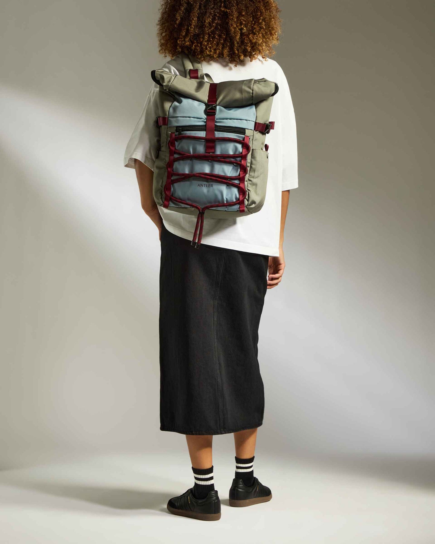 Antler Luggage -  Discovery Roll Top Backpack in Mist Blue - Backpack Discovery Roll Top Backpack in Blue | Rucksacks & Travel Bags