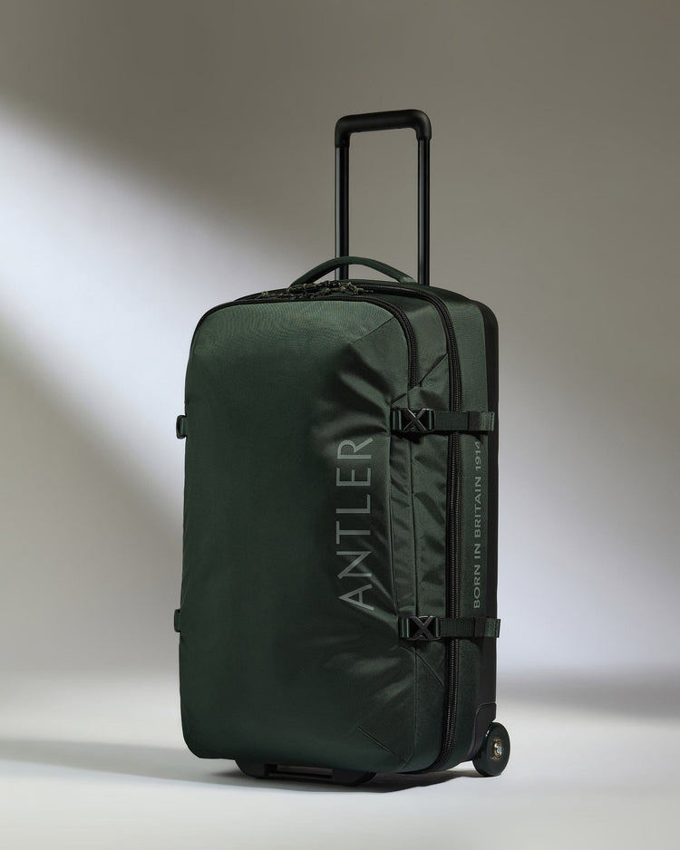 Antler Luggage -  Discovery Wheeled Duffel in Dark Forest Green - Wheeled Duffle Discovery Wheeled Duffel in Dark Green | Holdall Bag & Suitcase