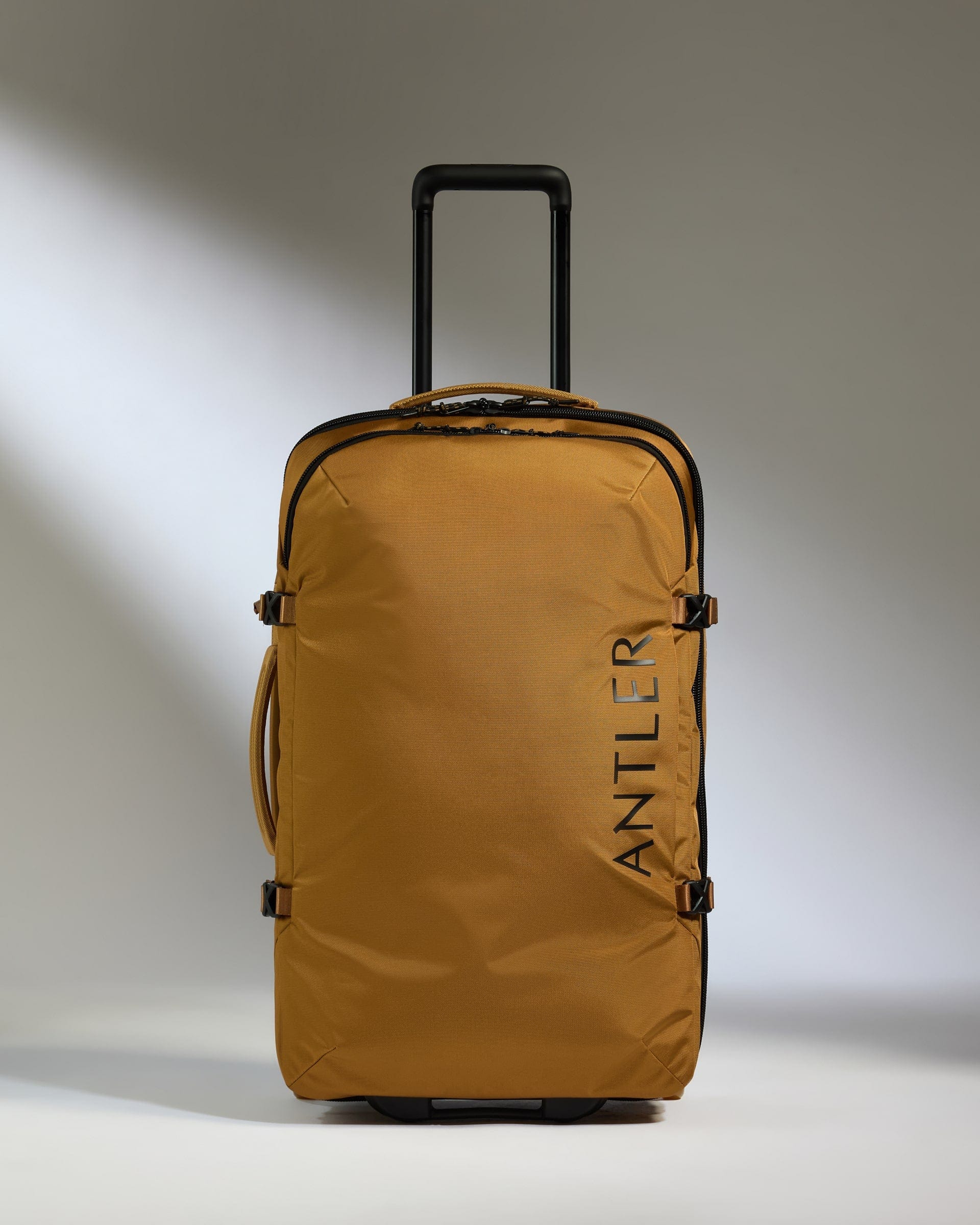 Antler Luggage -  Discovery Wheeled Duffel in Mustard Yellow - Wheeled Duffle Discovery Wheeled Duffel in Yellow | Holdall Bag & Suitcase