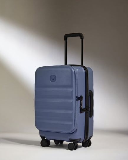 Antler Luggage -  Dual Opening Cabin Suitcase in Ocean Blue - Icon Stripe - Hard Suitcase - Cabin Icon Stripe Cabin | Blue Dual Opening Hard Shell Suitcase