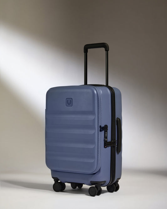 Antler Luggage -  Dual Opening Cabin Suitcase in Ocean Blue - Icon Stripe - Hard Suitcase - Cabin Icon Stripe Cabin | Blue Dual Opening Hard Shell Suitcase