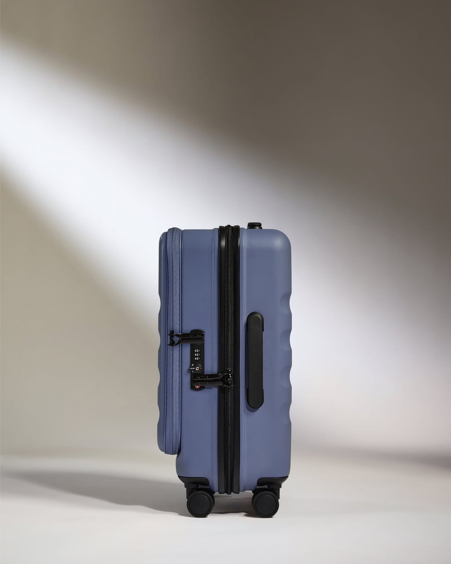 Antler Luggage -  Dual Opening Cabin Suitcase in Ocean Blue - Icon Stripe - Hard Suitcase - Cabin Icon Stripe Cabin | Blue Dual Opening Hard Shell Suitcase