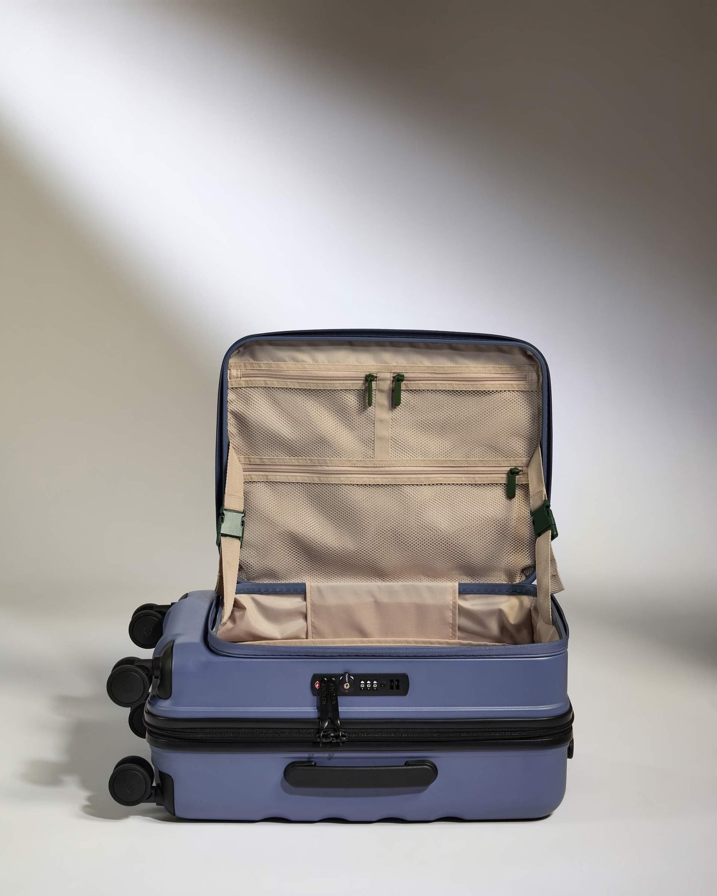 Antler Luggage -  Dual Opening Cabin Suitcase in Ocean Blue - Icon Stripe - Hard Suitcase - Cabin Icon Stripe Cabin | Blue Dual Opening Hard Shell Suitcase