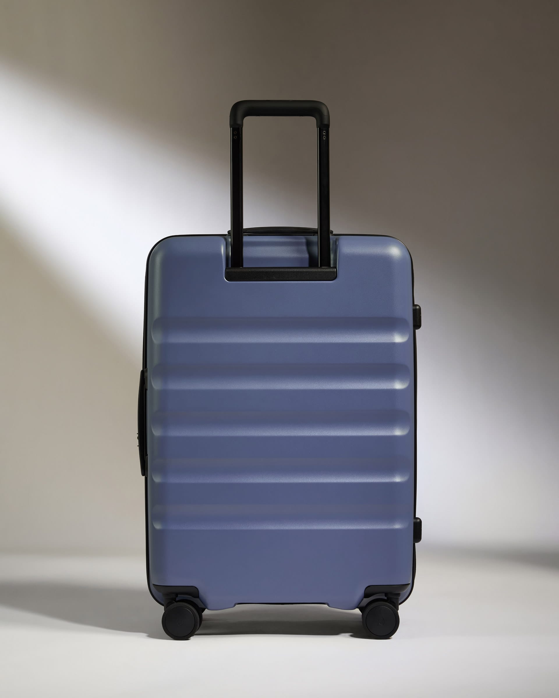 Antler Luggage -  Dual Opening Medium Suitcase in Ocean Blue - Icon Stripe - Hard Suitcase - Medium Icon Stripe Medium | Blue Dual Opening Checked Suitcase