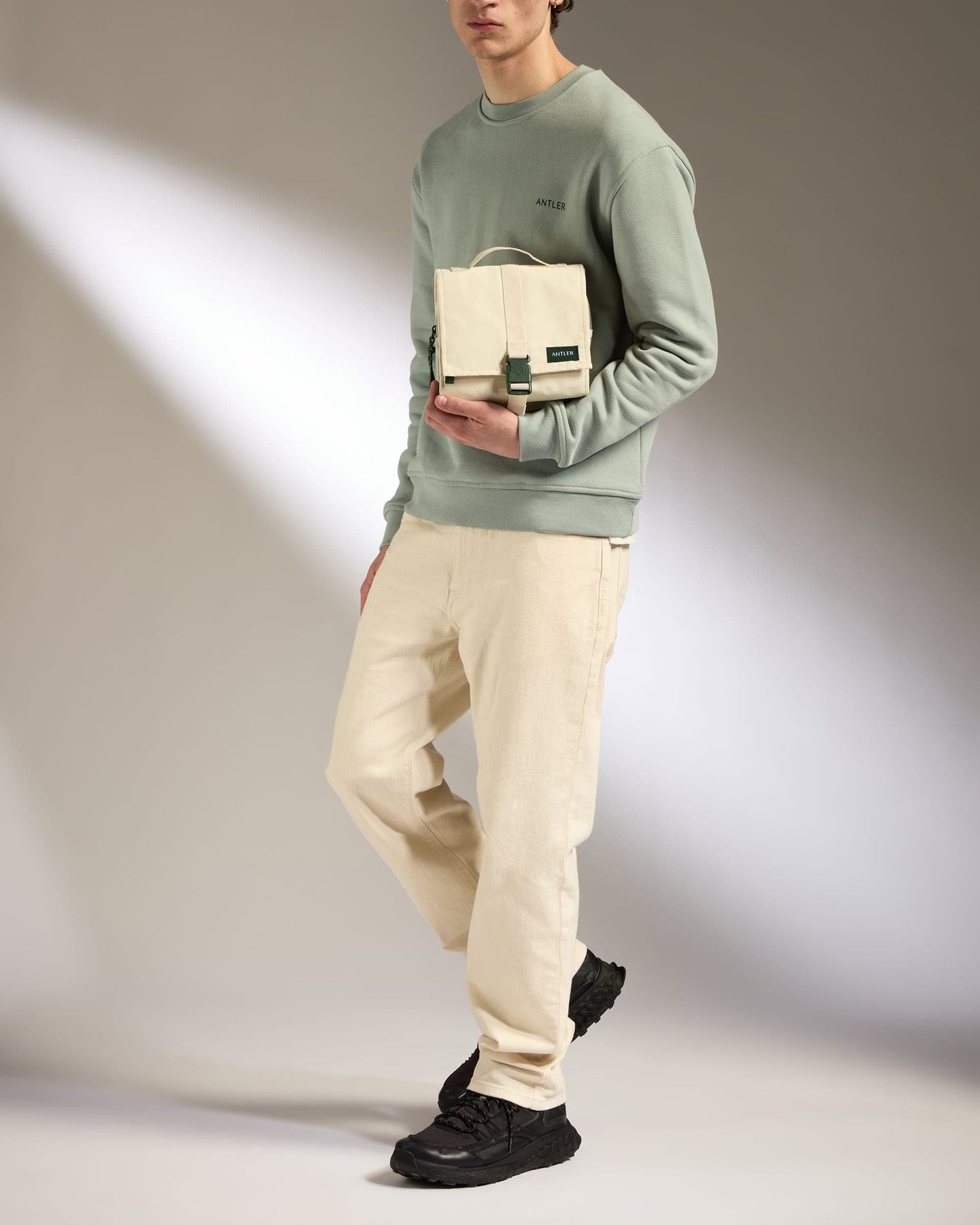 Antler Luggage -  Essential Hanging Wash Bag in Stone - Wash Bag Essential Hanging Wash Bag in Beige | Travel Accessories & Toiletry Bag