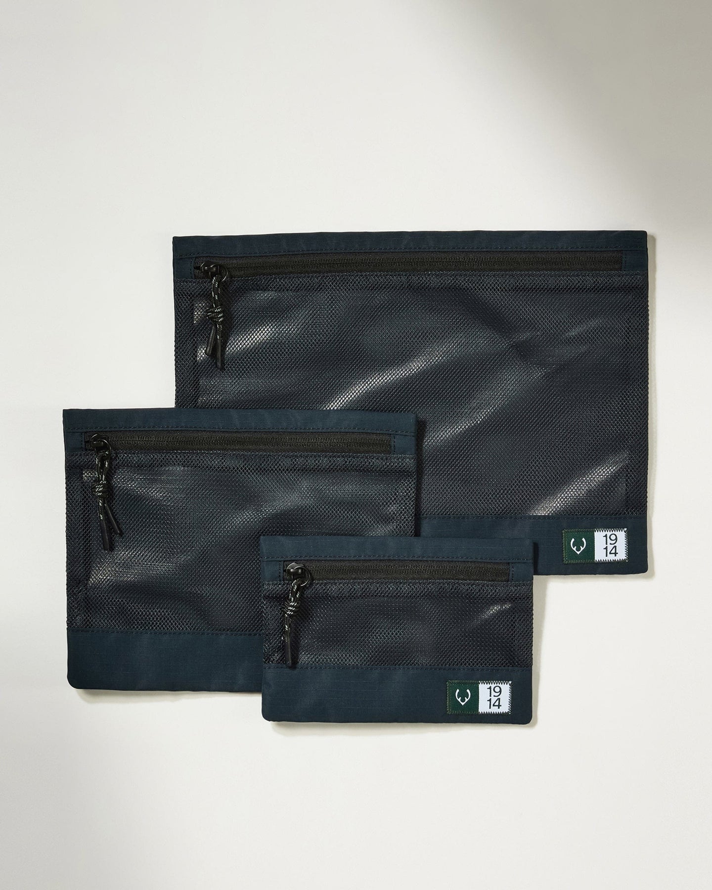 Antler Luggage -  Essential Travel Pouches in Navy - Set of 3 - Essential Travel Pouches in Navy Set of 3  | Travel Accessories | Packing Organiser