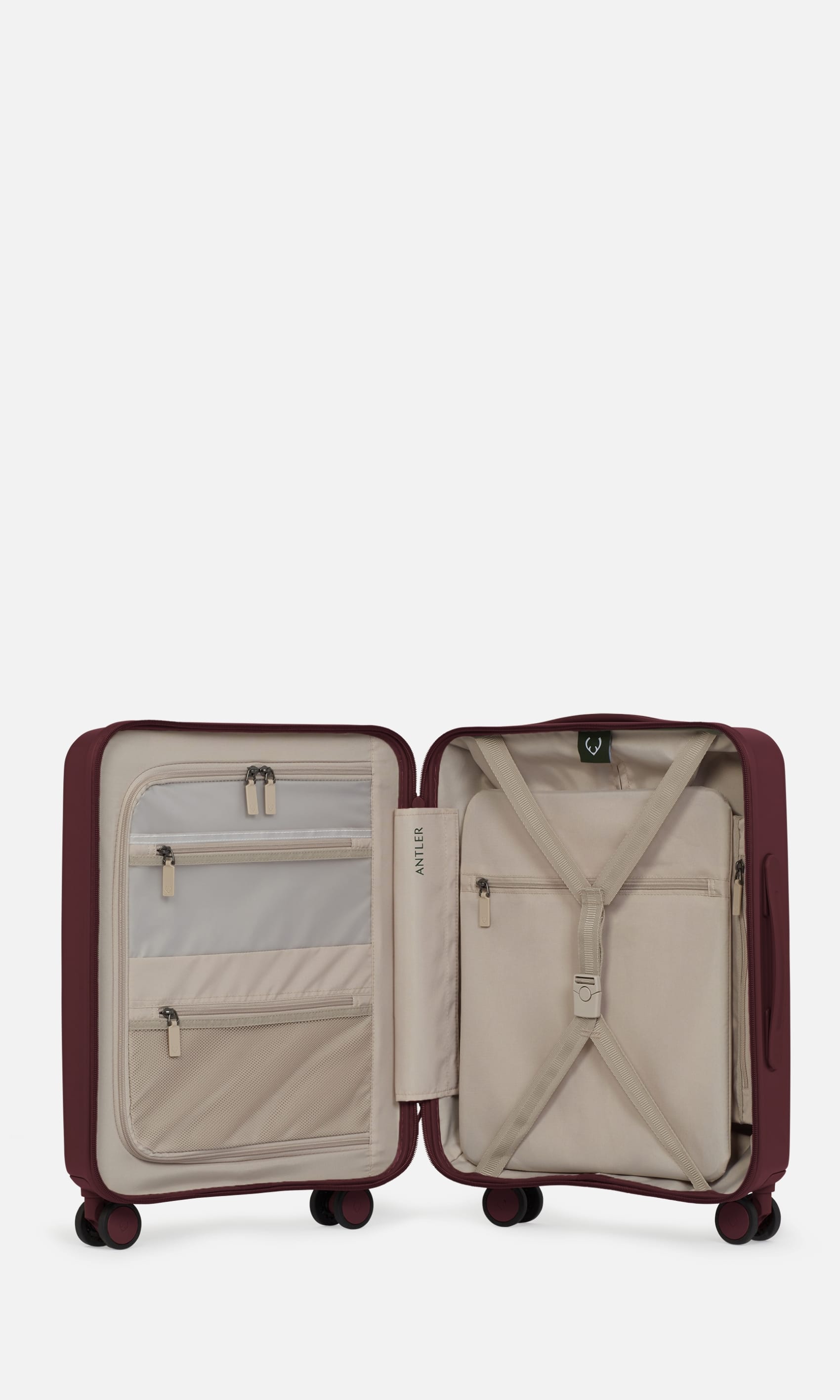 Antler Luggage -  Expandable Cabin Luggage in Berry Red - Stamford 2.0 - Expander Cabin Case | B1 4W Expandable Cabin Luggage in Red - Stamford 2.0| Hardshell Luggage