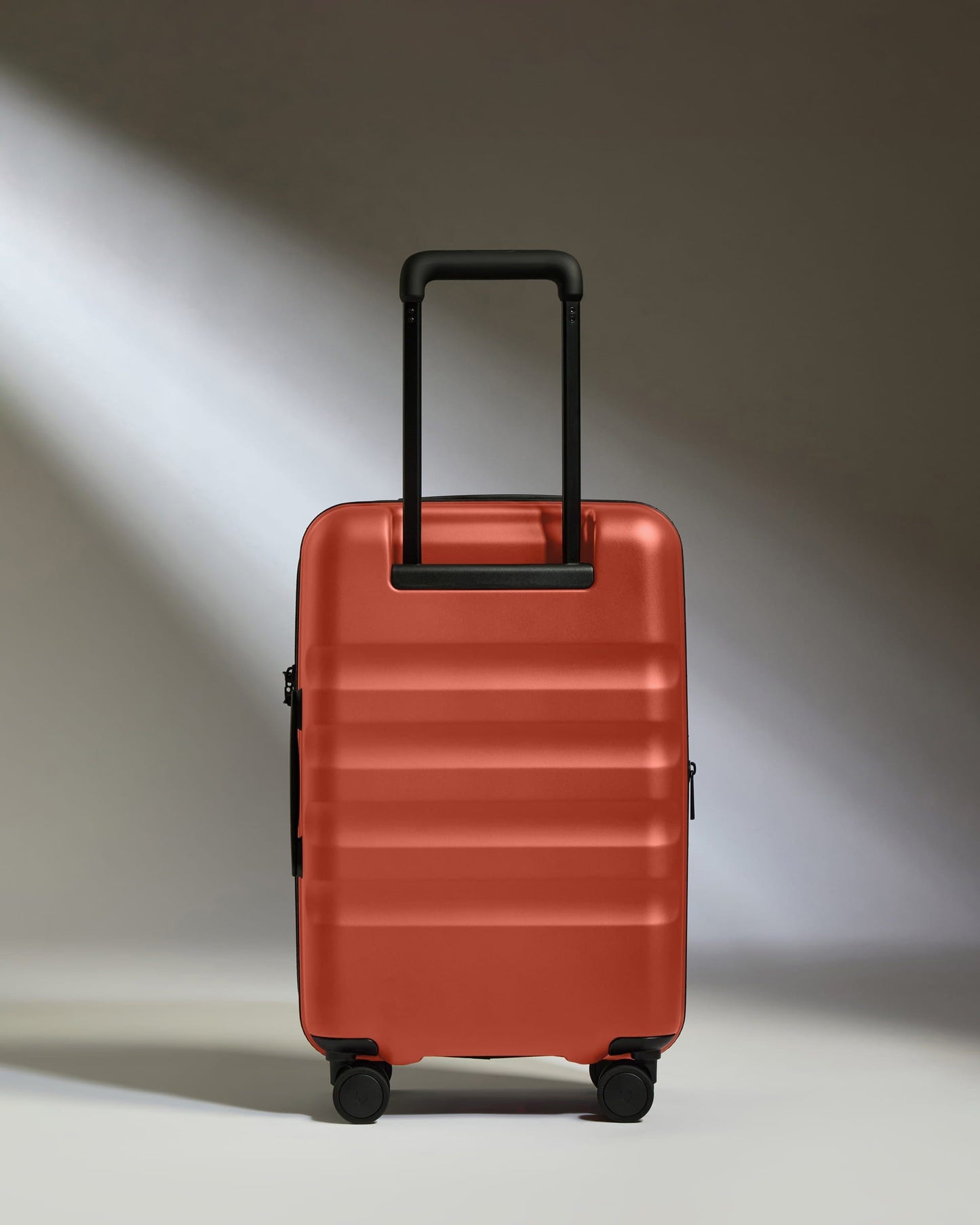 Antler Luggage -  Expandable Cabin Suitcase in Buckthorn Red - Icon Stripe - Hard Suitcase - Expander Cabin Icon Stripe Cabin with Expander in Buckthorn Red | Lightweight & Hard Shell Suitcase