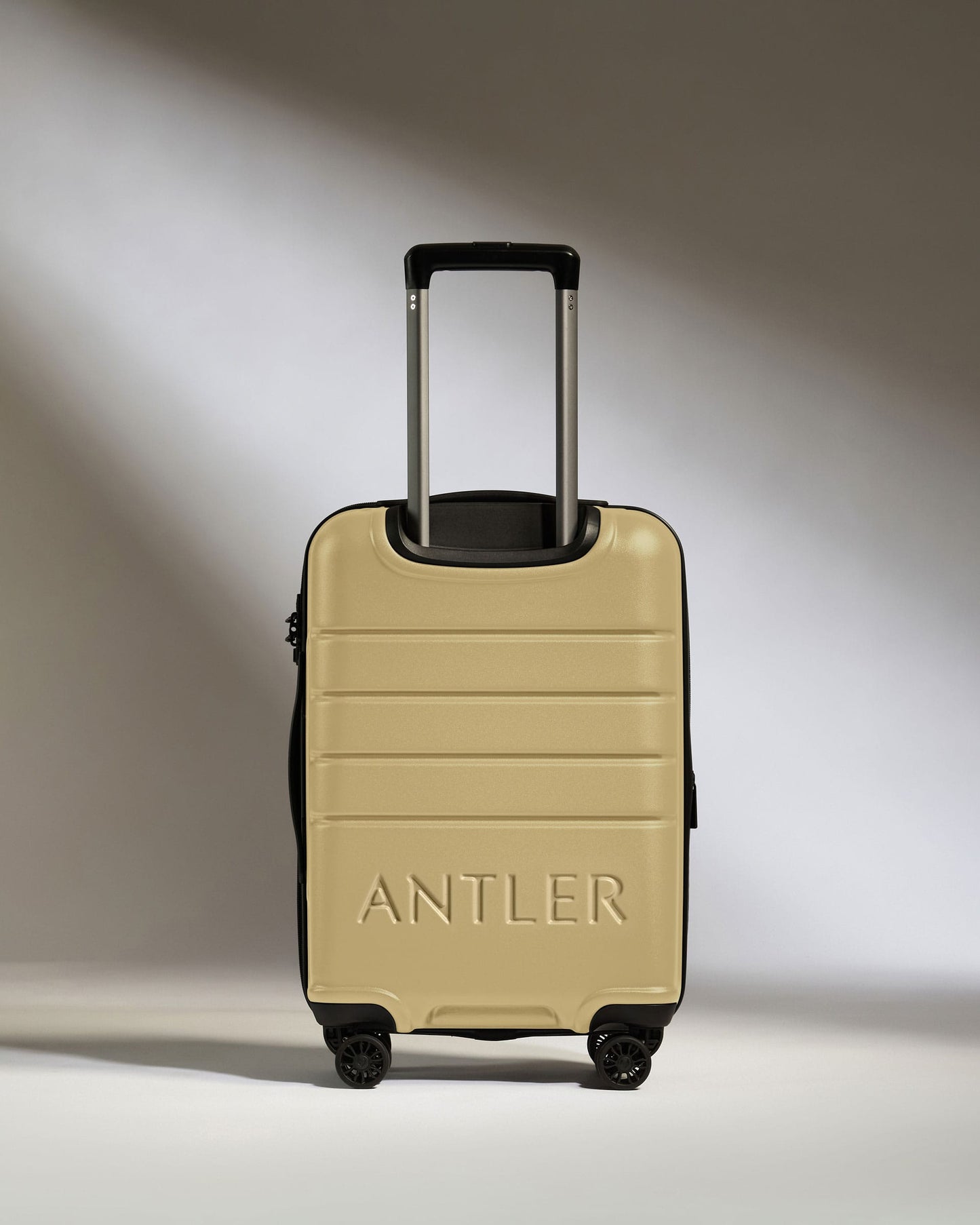 Antler Luggage -  Expandable Cabin Suitcase in Dark Sand - Logo - Hard Suitcase - Standard Cabin Cabin Suitcase Yellow - Logo | Lightweight Hard Shell Luggage