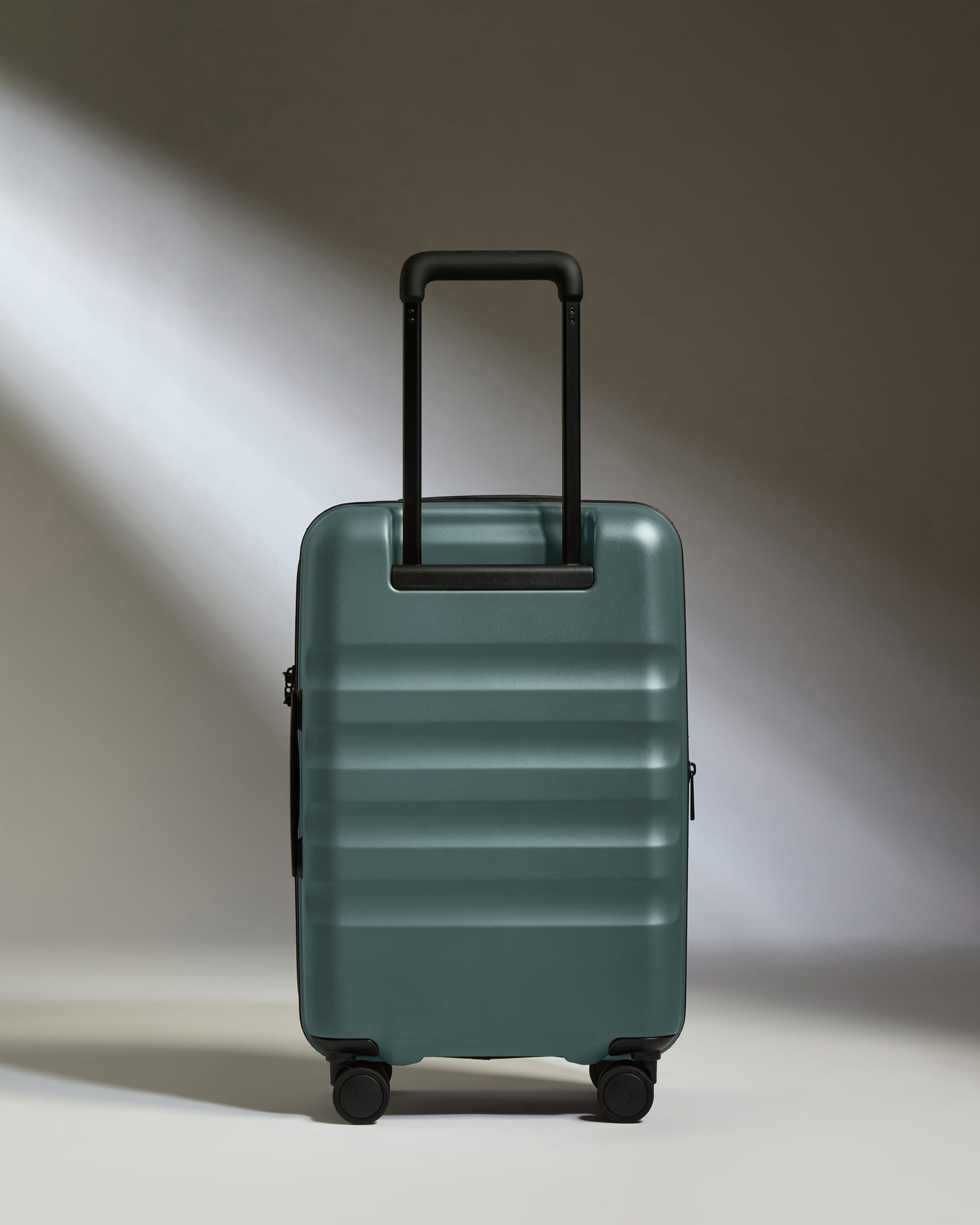 Antler Luggage -  Expandable Cabin Suitcase in Glade Blue - Icon Stripe - Hard Suitcase - Expander Cabin Expandable Cabin Suitcase in Blue - Icon Stripe | Lightweight & Hard Shell Suitcase