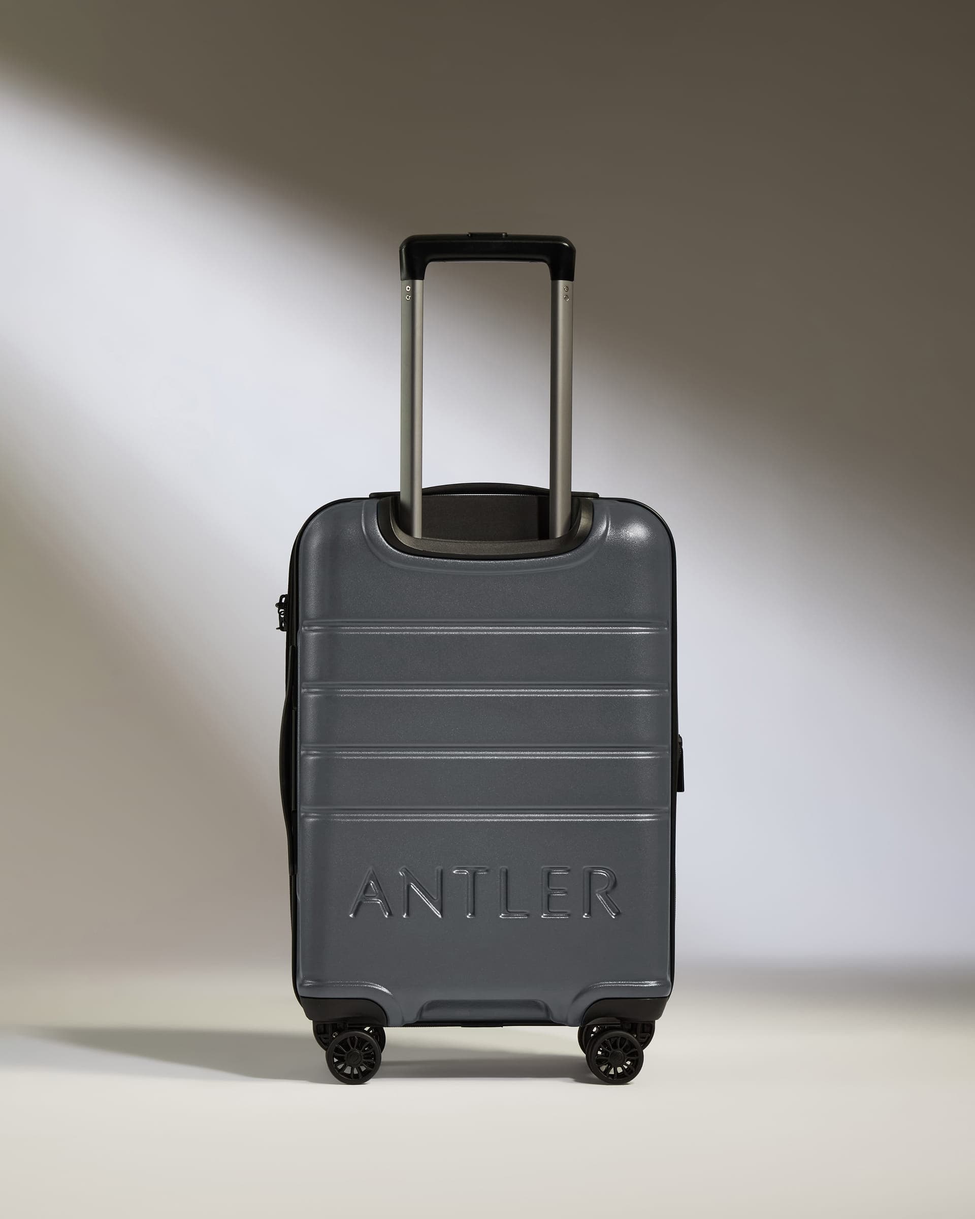 Antler Luggage -  Expandable Cabin Suitcase in Granite - Logo - Hard Suitcase - Standard Cabin Expandable Cabin Suitcase Grey| Lightweight Hard Shell Luggage