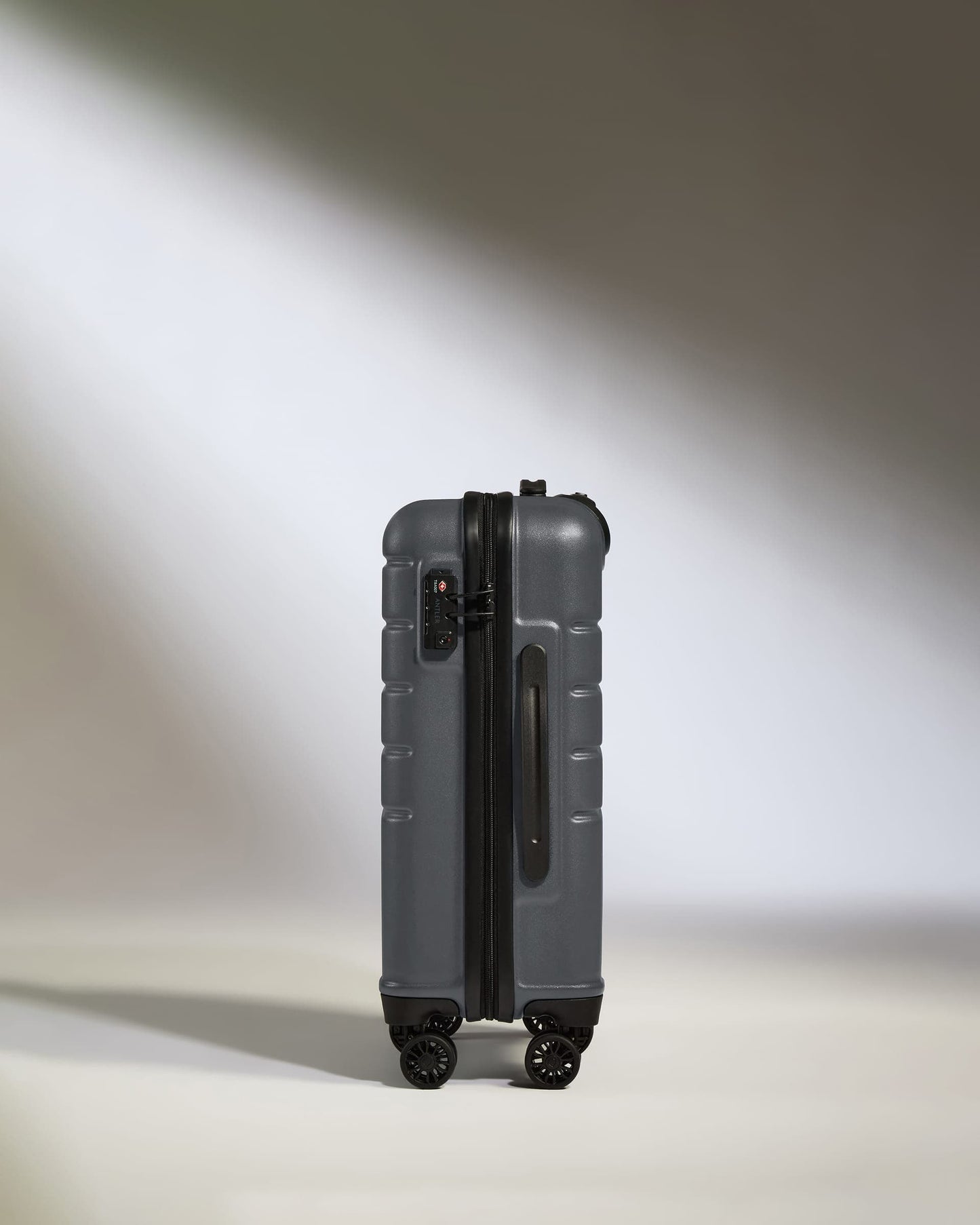 Antler Luggage -  Expandable Cabin Suitcase in Granite - Logo - Hard Suitcase - Standard Cabin Expandable Cabin Suitcase Grey| Lightweight Hard Shell Luggage