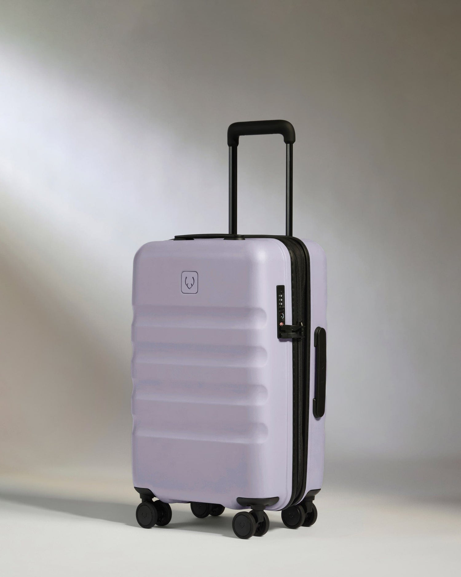 Antler Luggage -  Expandable Cabin Suitcase in Meadow Purple - Icon Stripe - Hard Suitcase - Expander Cabin Icon Stripe Cabin with Expander in Light Purple | Lightweight & Hard Shell Suitcase