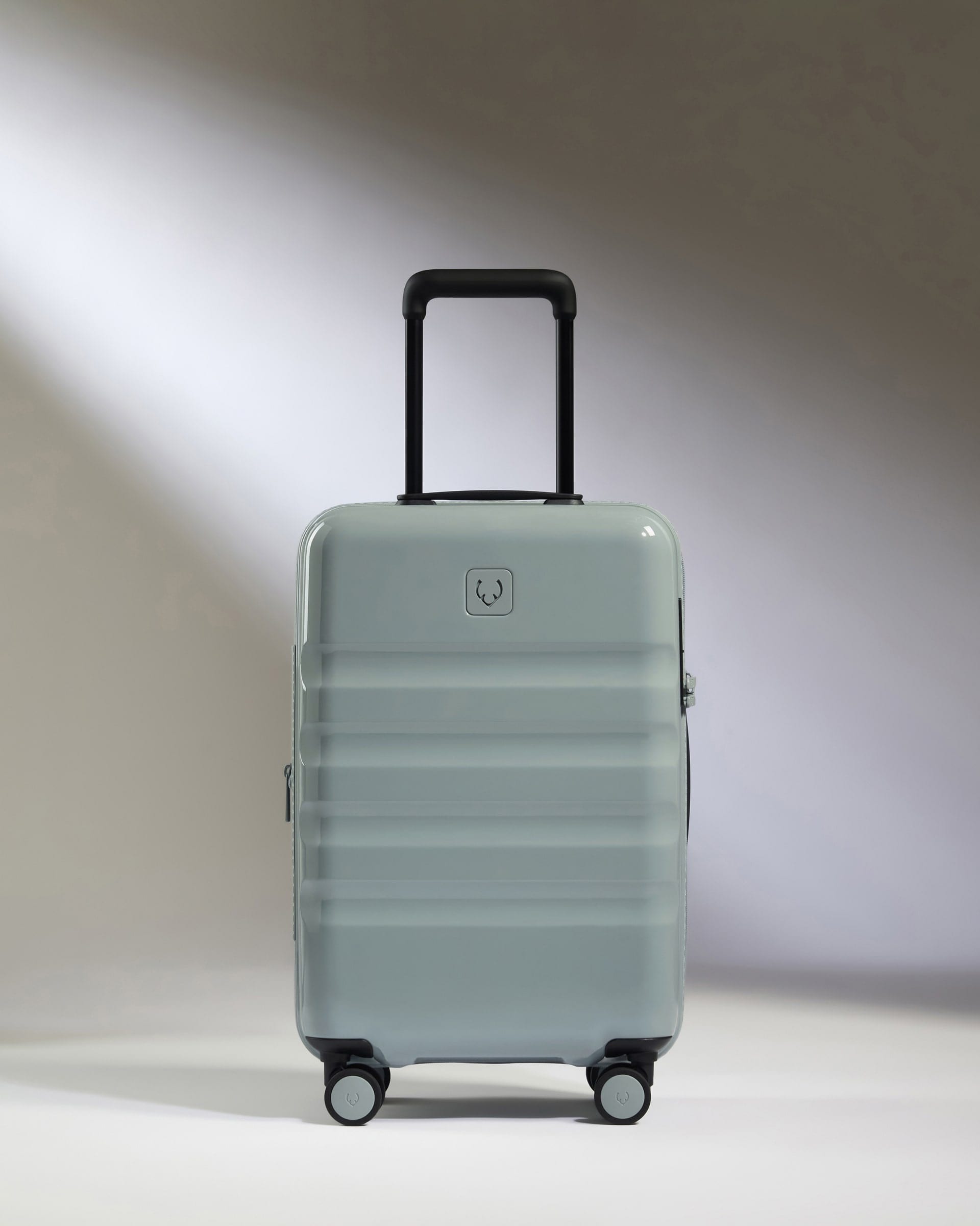 Antler Luggage -  Expandable Cabin Suitcase in Mist Blue Gloss - Icon Stripe - Hard Suitcase Expandable Cabin Suitcase in Blue Gloss - Icon Stripe | Lightweight & Hard Shell Suitcase