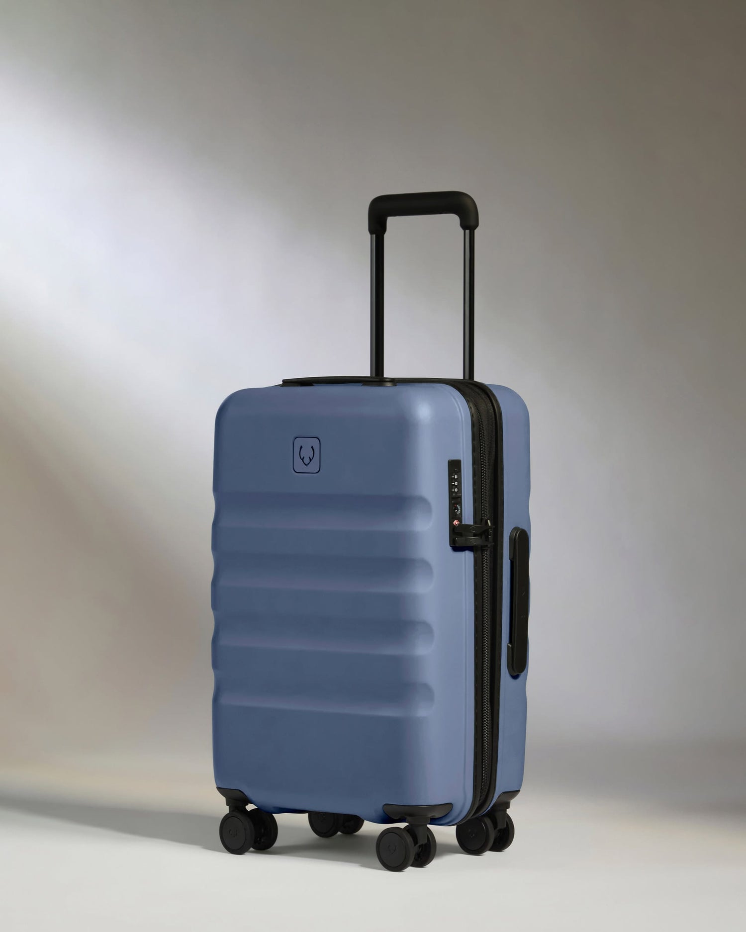 Antler Luggage -  Expandable Cabin Suitcase in Ocean Blue - Icon Stripe - Hard Suitcase Expandable Cabin Suitcase in Blue - Icon Stripe | Lightweight & Hard Shell Suitcase