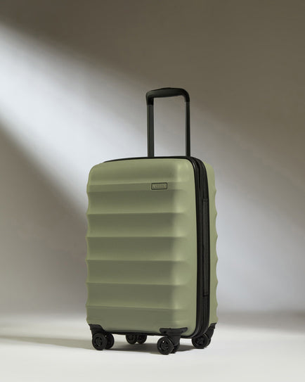 Antler Luggage -  Expandable Cabin Suitcase in Olive Green  - Juno - Hard Suitcase - Expander Cabin Cabin Suitcase with Expander in Olive Green - Juno | Carry-on Luggage