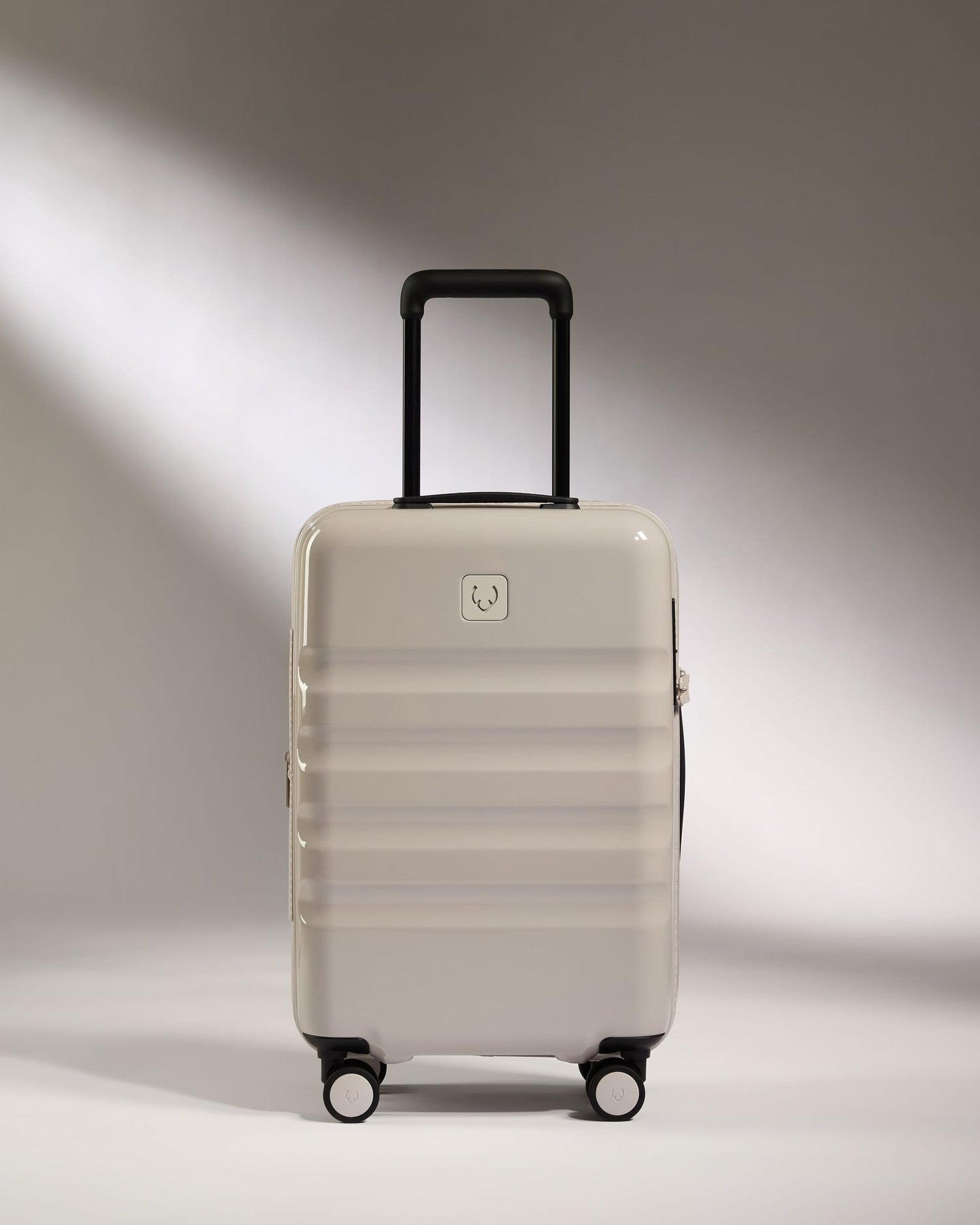 Antler Luggage -  Expandable Cabin Suitcase in Taupe Gloss - Icon Stripe - Hard Suitcase Expandable Cabin Suitcase in Taupe Gloss - Icon Stripe | Lightweight & Hard Shell Suitcase