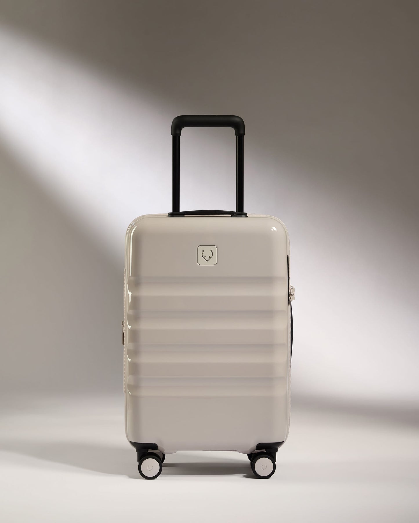 Antler Luggage -  Expandable Cabin Suitcase in Taupe Gloss - Icon Stripe - Hard Suitcase Expandable Cabin Suitcase in Taupe Gloss - Icon Stripe | Lightweight & Hard Shell Suitcase