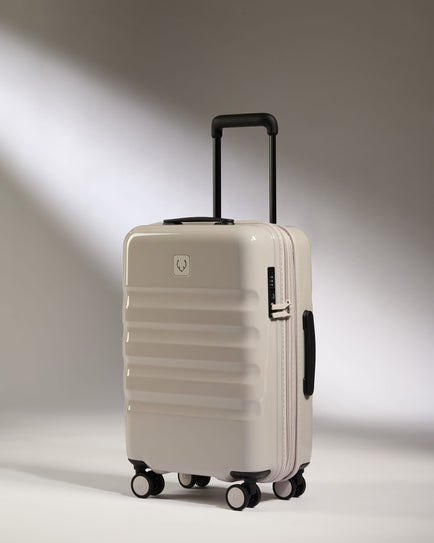 Antler Luggage -  Expandable Cabin Suitcase in Taupe Gloss - Icon Stripe - Hard Suitcase Expandable Cabin Suitcase in Taupe Gloss - Icon Stripe | Lightweight & Hard Shell Suitcase