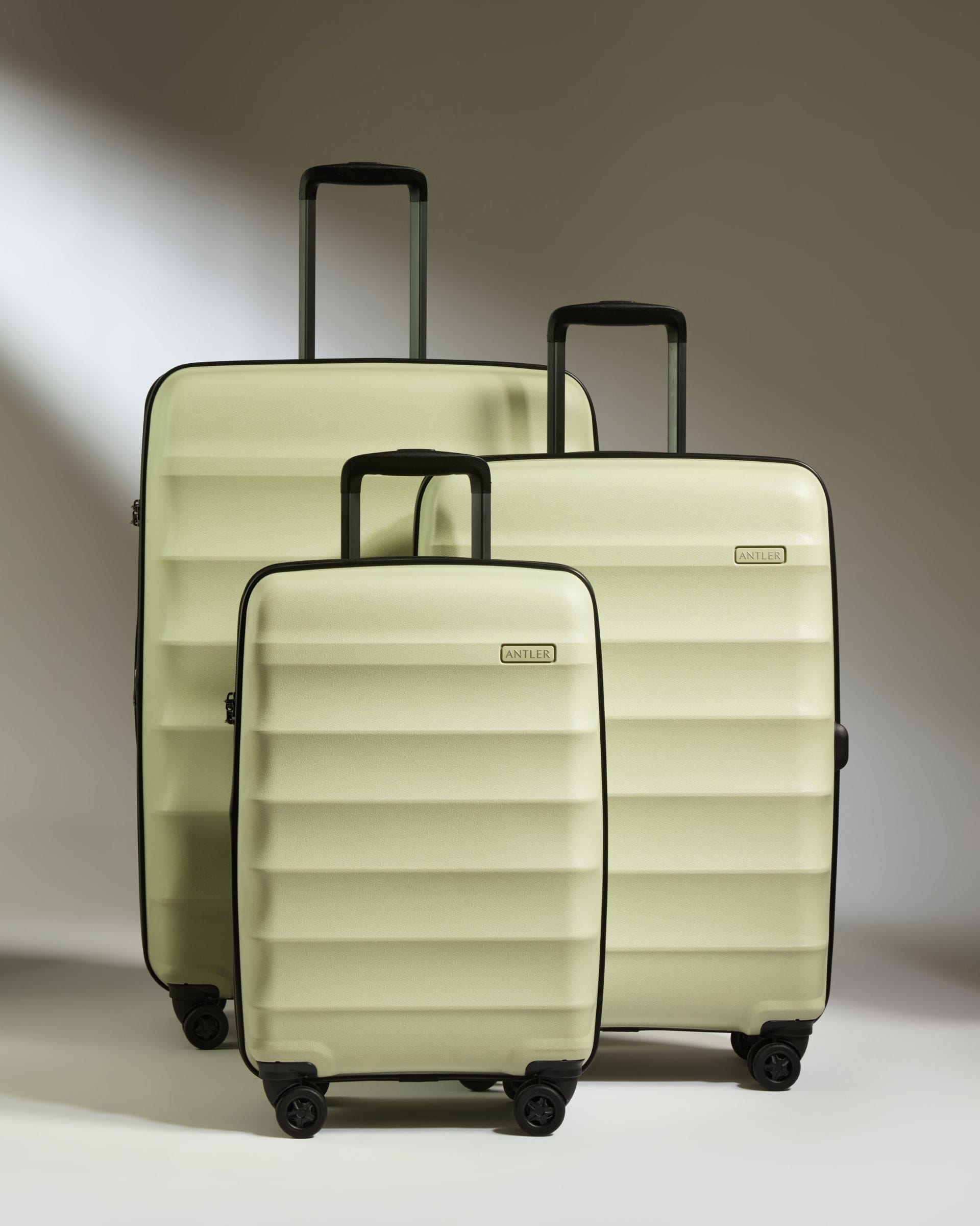 Antler Expandable Cabin Suitcase Set in Pale Green Juno Luggage