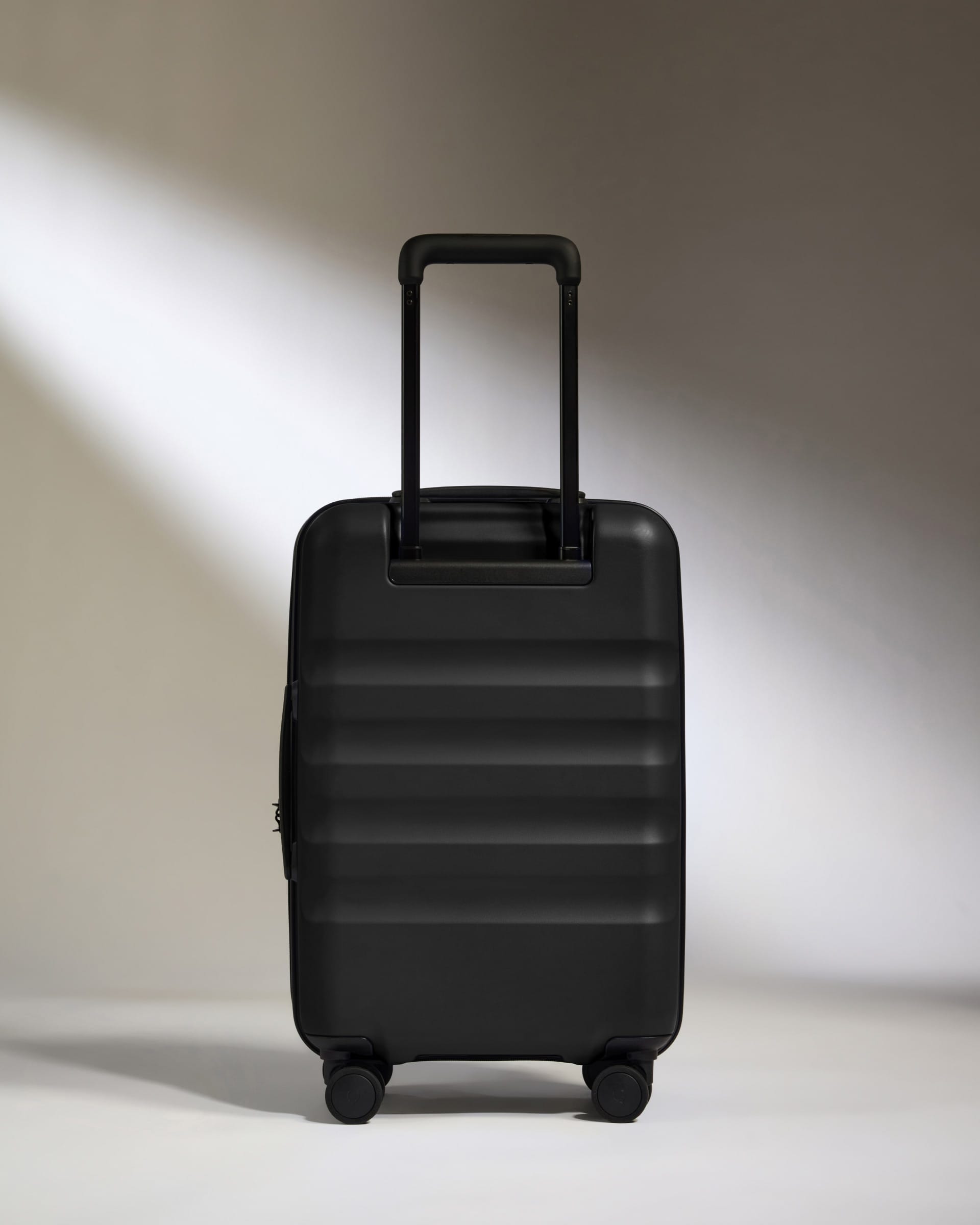 Antler Luggage -  Expandable Dual Opening Cabin Suitcase in Black - Icon Stripe - Expander Cabin Case | B1 4W Expandable Dual Opening Cabin Suitcase in Black - Icon Stripe | Hard Shell Suitcase