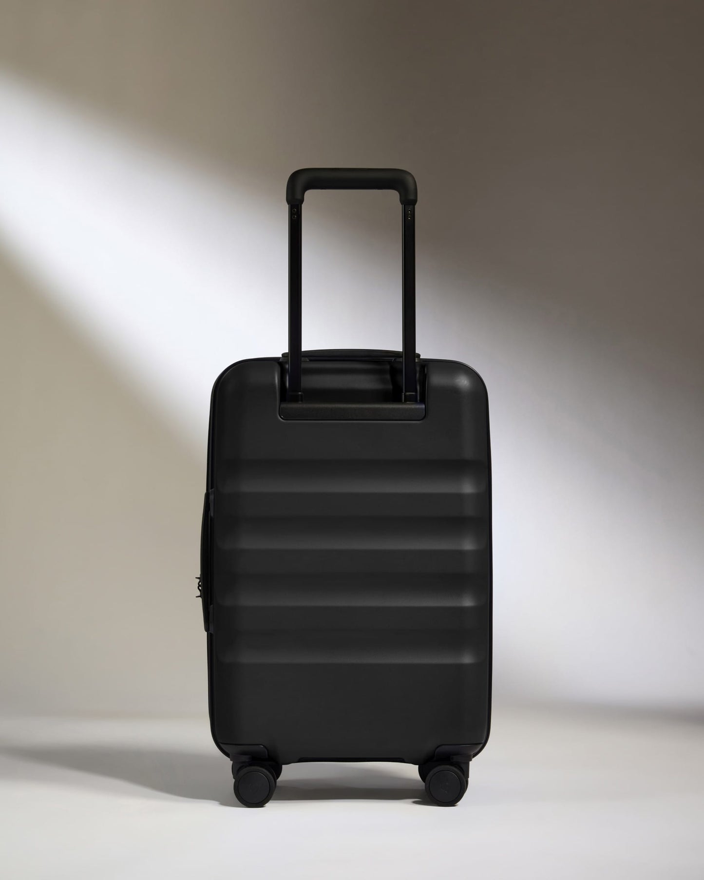 Antler Luggage -  Expandable Dual Opening Cabin Suitcase in Black - Icon Stripe - Expander Cabin Case | B1 4W Expandable Dual Opening Cabin Suitcase in Black - Icon Stripe | Hard Shell Suitcase