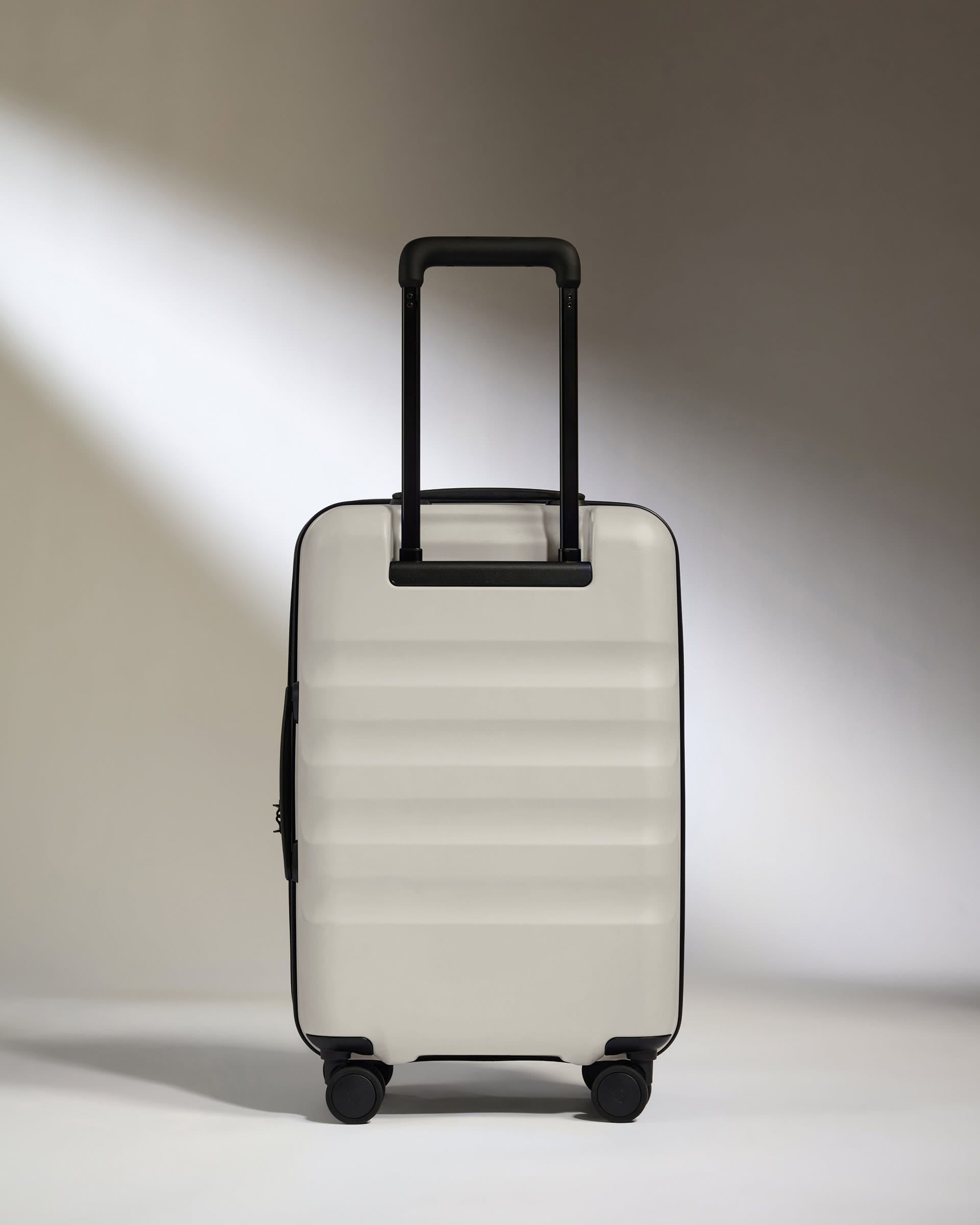 Antler Luggage -  Expandable Dual Opening Cabin Suitcase in Taupe - Icon Stripe - Expander Cabin Case | B1 4W Expandable Dual Opening Cabin Suitcase in Neutral - Icon Stripe | Hard Shell Suitcase