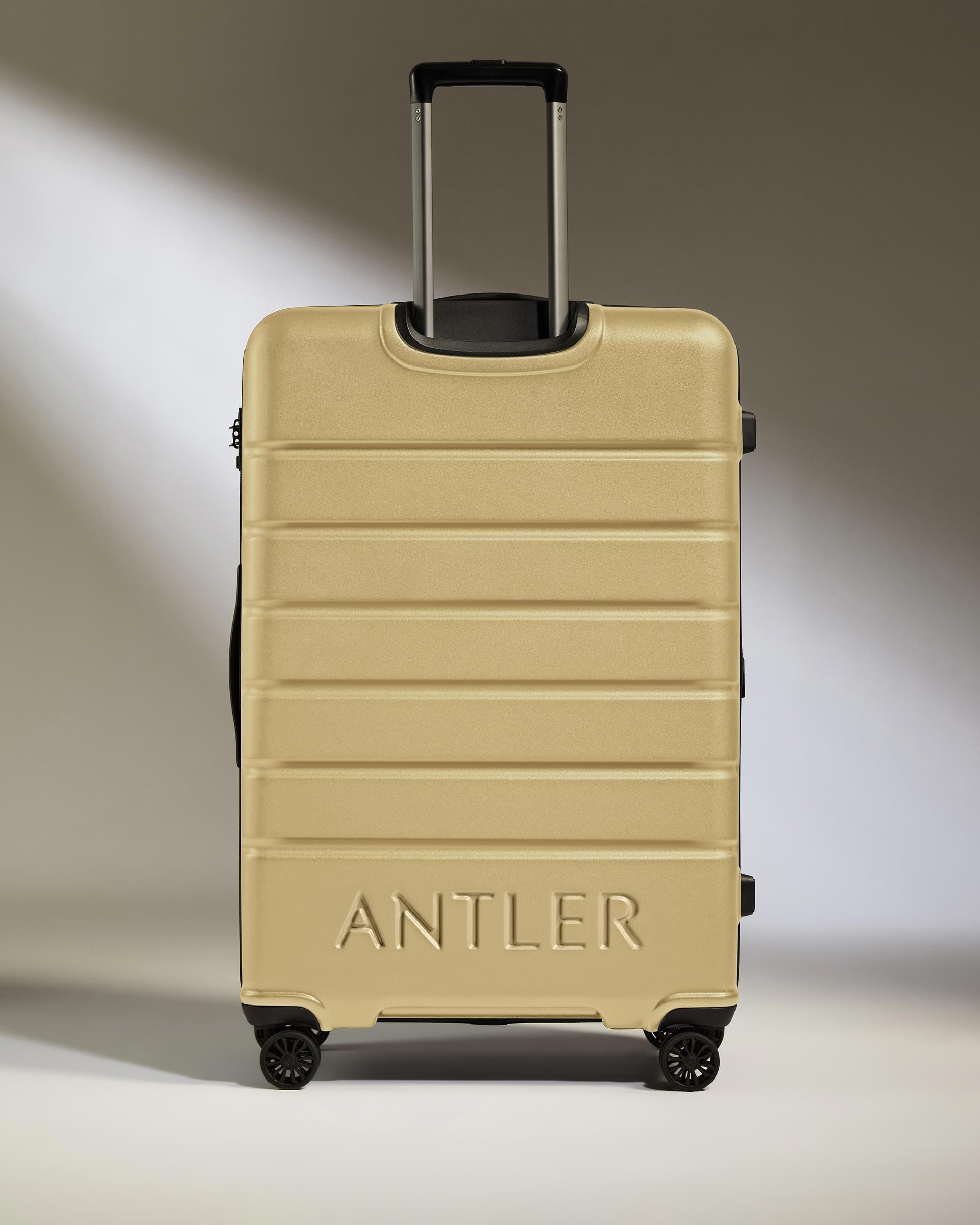 Antler Luggage -  Expandable Suitcase Set in Dark Sand - Logo - Hard Suitcases Logo Set of 3 Suitcases Yellow | Lightweight Hard Shell Luggage