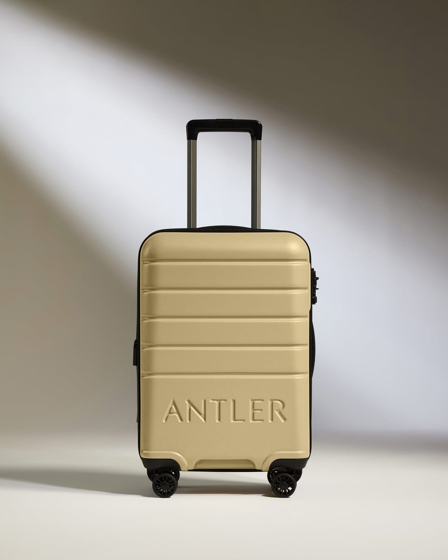 Antler Luggage -  Expandable Suitcase Set in Dark Sand - Logo - Hard Suitcases Logo Set of 3 Suitcases Yellow | Lightweight Hard Shell Luggage