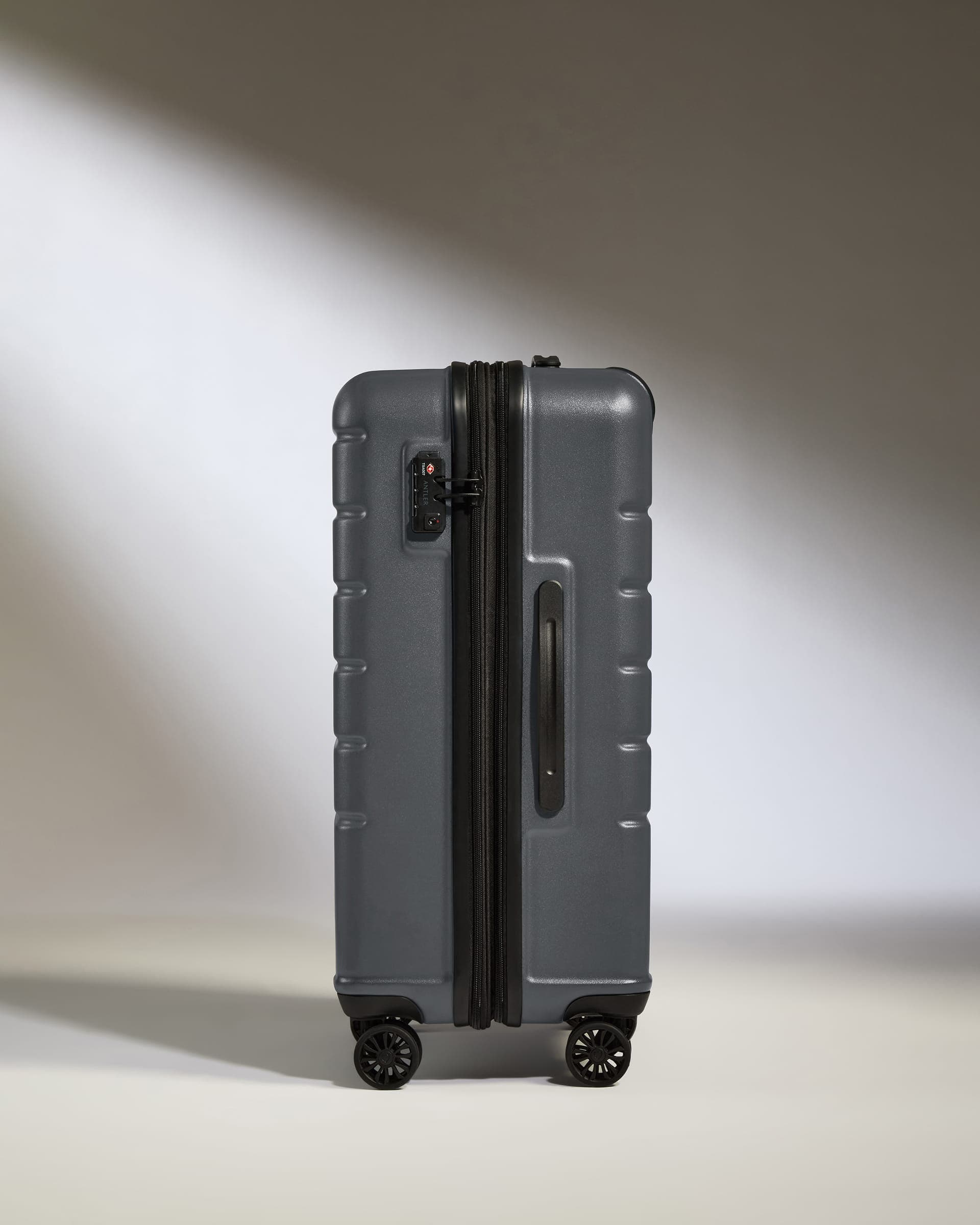 Antler Luggage -  Expandable Suitcase Set in Granite - Logo - Hard Suitcases Logo Set of 3 Suitcases Grey | Lightweight Hard Shell Luggage