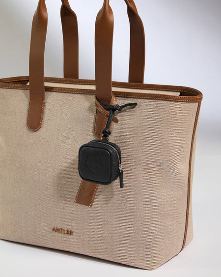 Antler Luggage -  Heritage Leather AirPods Case in Black - Airpod Case Leather Airpod Case in Black | Airpod Earbud Holder & Travel Accessories