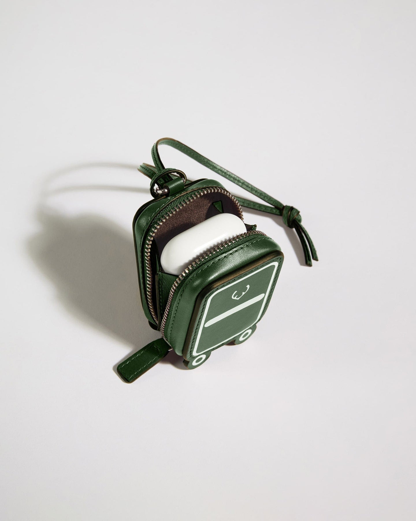 Antler Luggage -  Heritage Leather AirPods Case in Green - Airpod Case Leather Airpod Case in Green | Airpod Earbud Holder & Travel Accessories