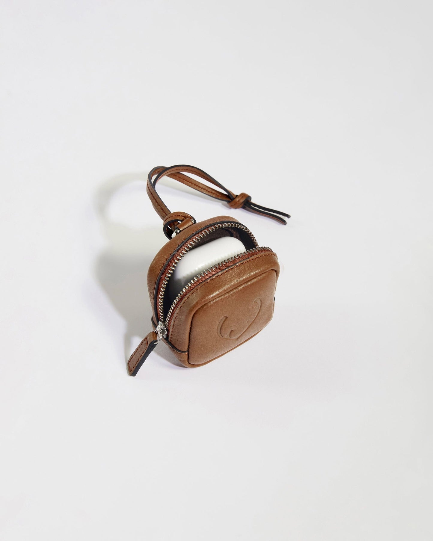Antler Luggage -  Heritage Leather AirPods Case in Tan - Airpod Case Leather Airpod Case in Tan | Airpod Earbud Holder & Travel Accessories