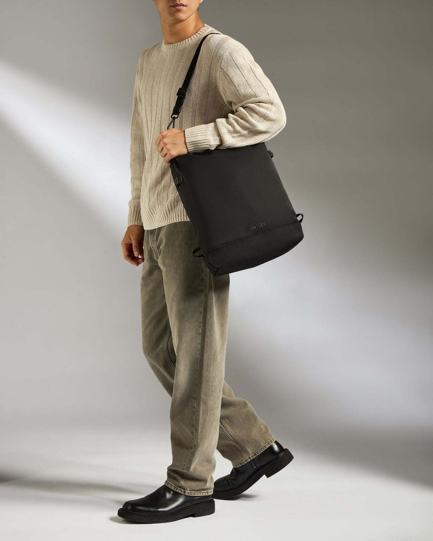 Antler Luggage -  Icon 2-in-1 Tote Backpack in Black - Backpack Icon 2-in-1 Tote and Backpack in Black | Travel & Lifestyle Bags | Convertible Bag