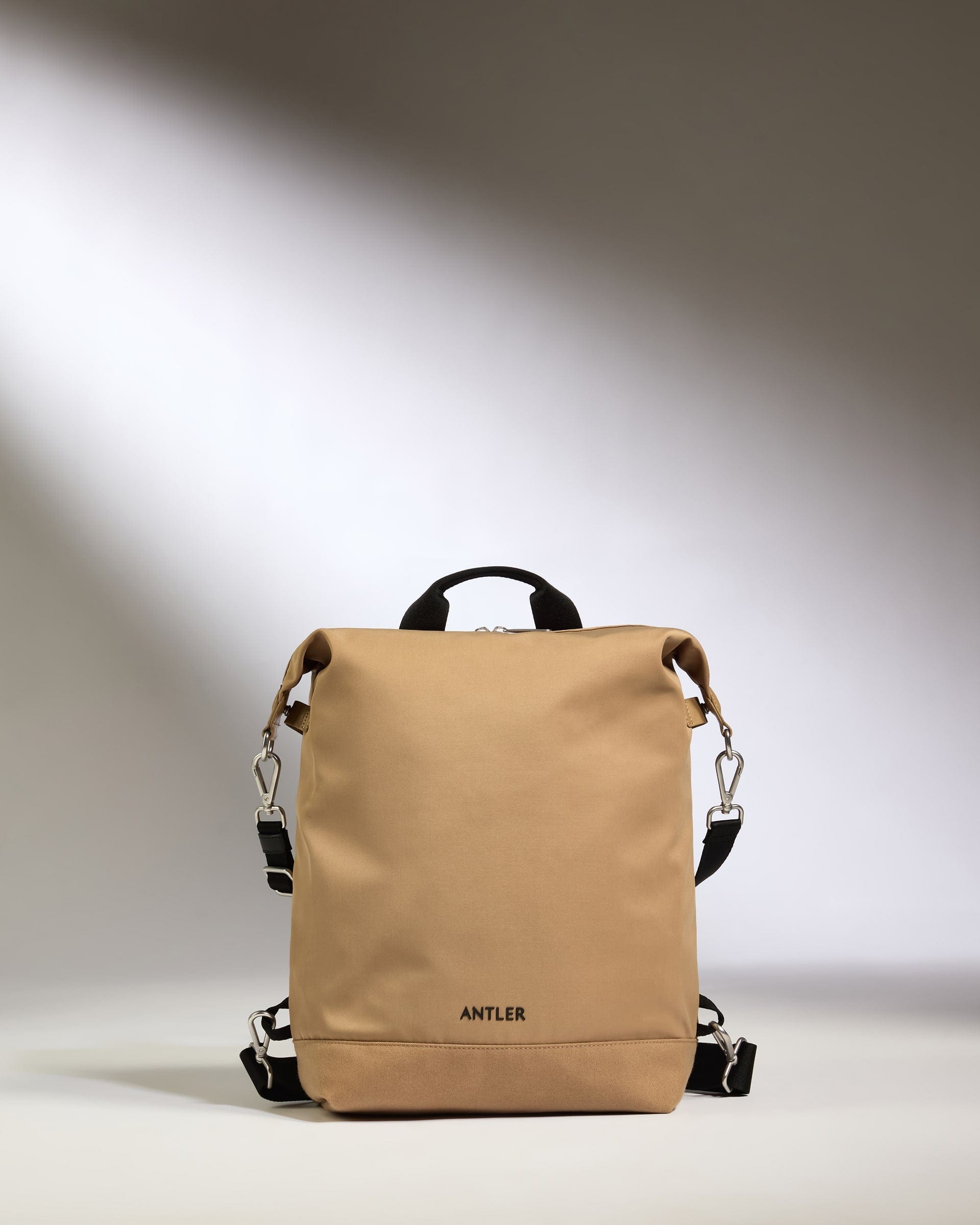 Antler Luggage -  Icon 2-in-1 Tote Backpack in Sand - Backpack Icon 2-in-1 Tote and Backpack in Beige | Travel & Lifestyle Bags | Convertible Bag