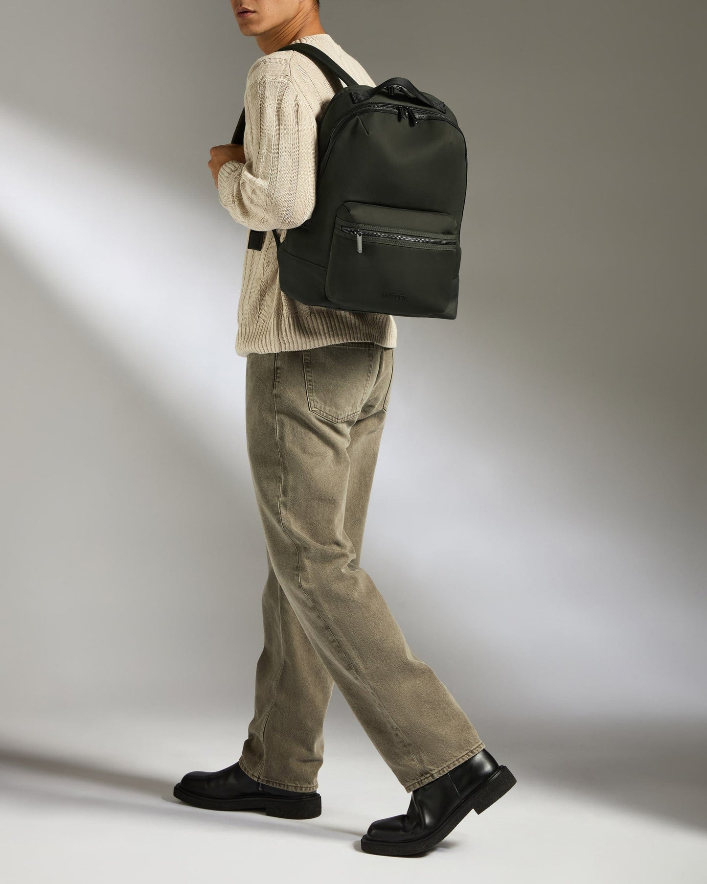 Antler Luggage -  Icon Backpack in Dark Khaki Green - Backpack Icon Backpack in Khaki Green | Rucksacks & Travel Bags