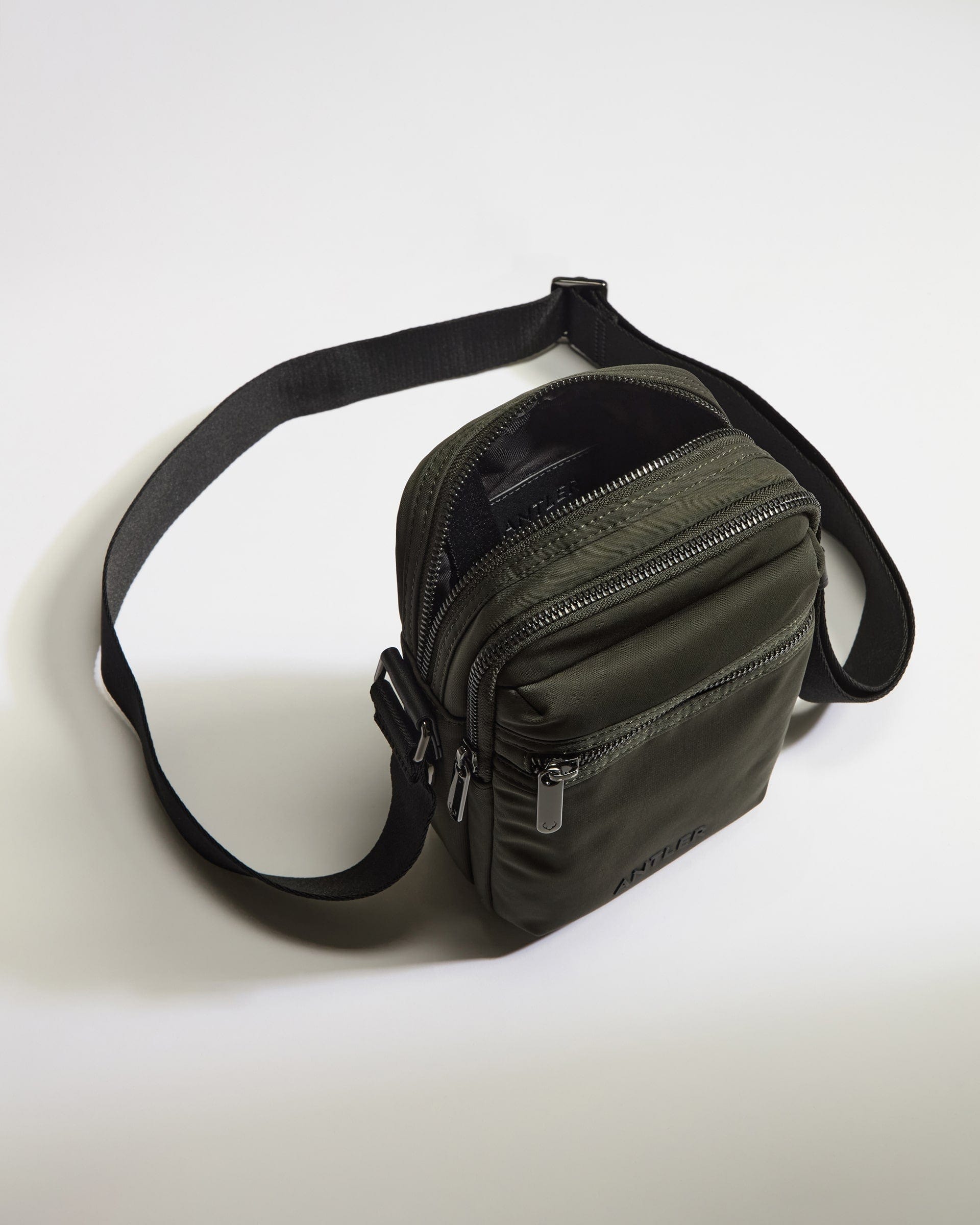 Antler Luggage -  Icon Crossbody Bag in Dark Khaki Green - Cross Body Bag Icon Crossbody Bag in Khaki Green | Travel Bag & Accessories