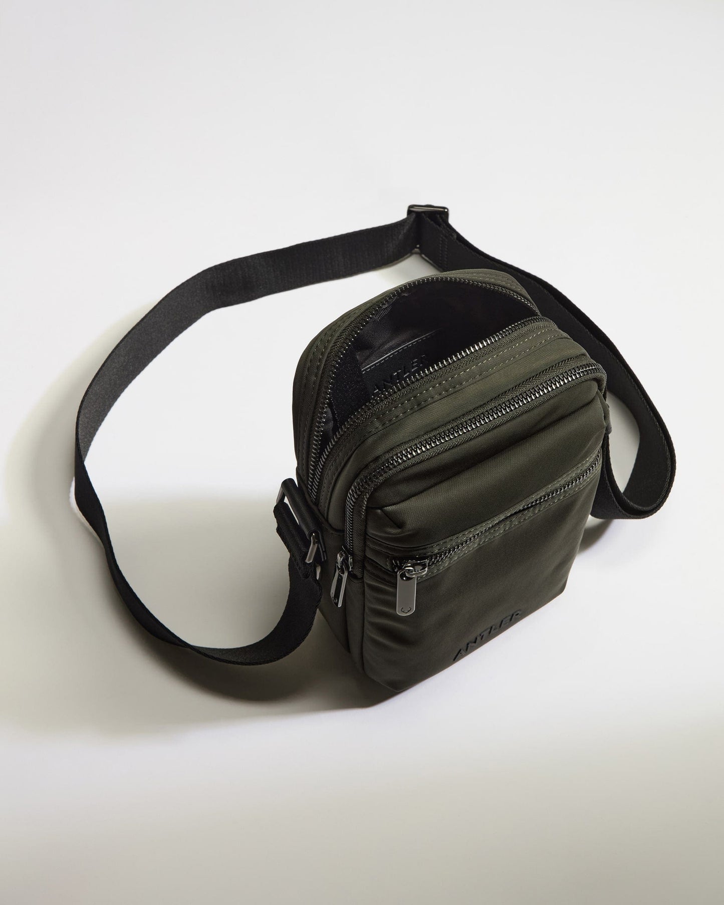 Antler Luggage -  Icon Crossbody Bag in Dark Khaki Green - Cross Body Bag Icon Crossbody Bag in Khaki Green | Travel Bag & Accessories