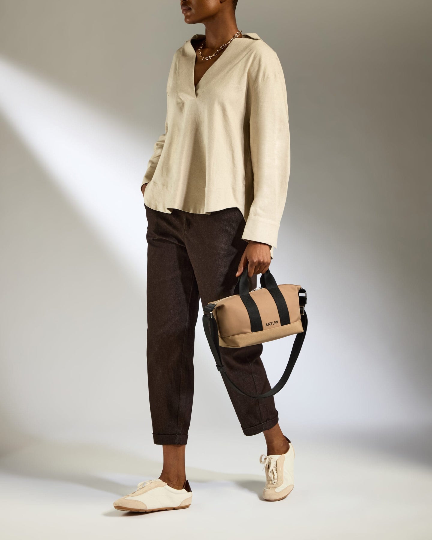 Antler Luggage -  Icon Mini Crossbody Bag in Sand - Cross Body Bag Icon Mini Crossbody Bag in Sand | Travel Bag & Accessories