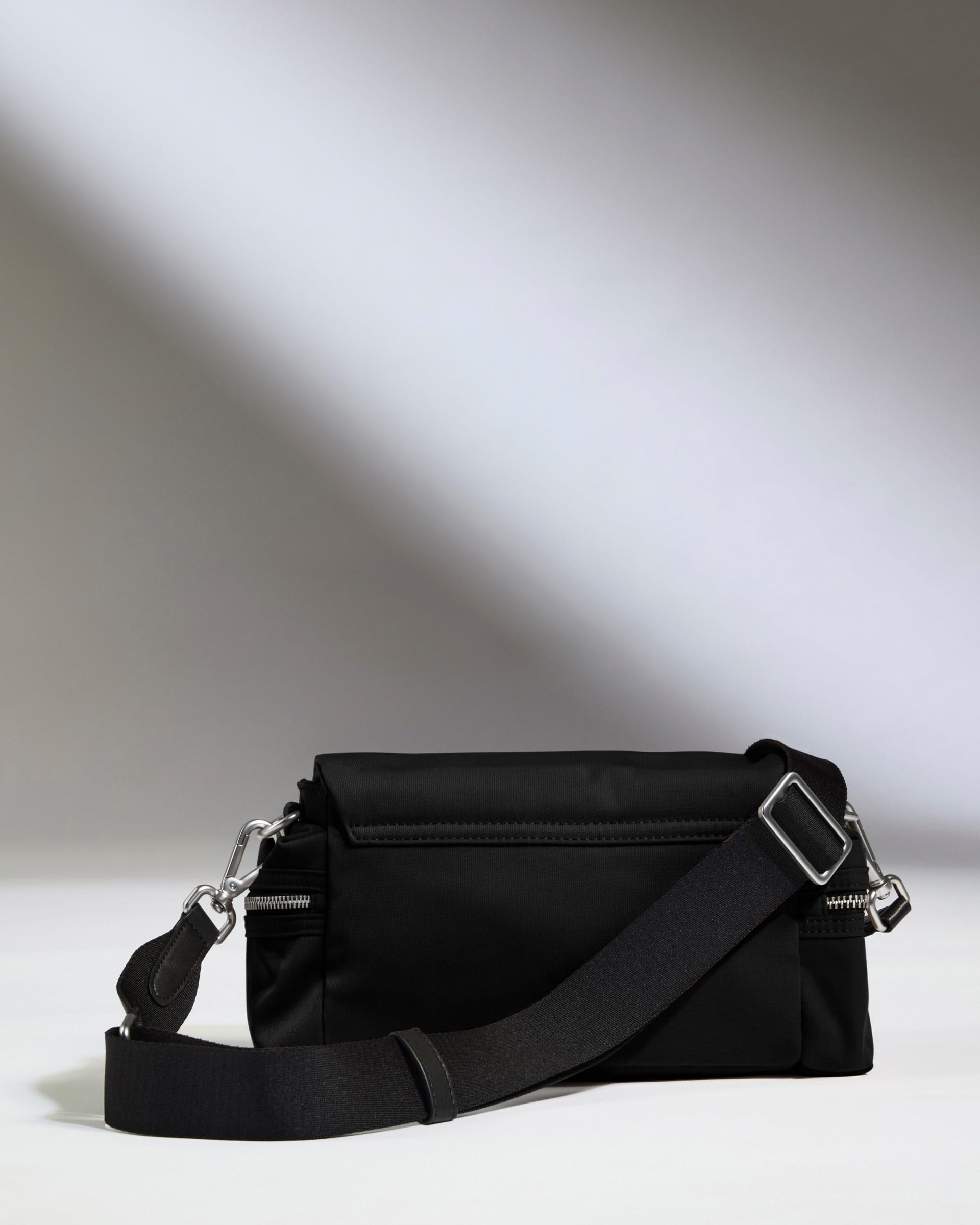 Antler Luggage -  Icon Mini Messenger in Black - Cross Body Bag Icon Mini Messenger in Black | Travel Bag | Canvas & Leather Bag